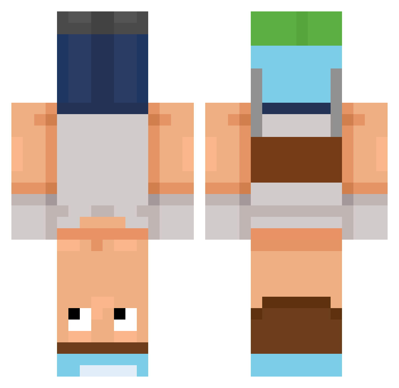 tomwarne Minecraft skin, front and back view