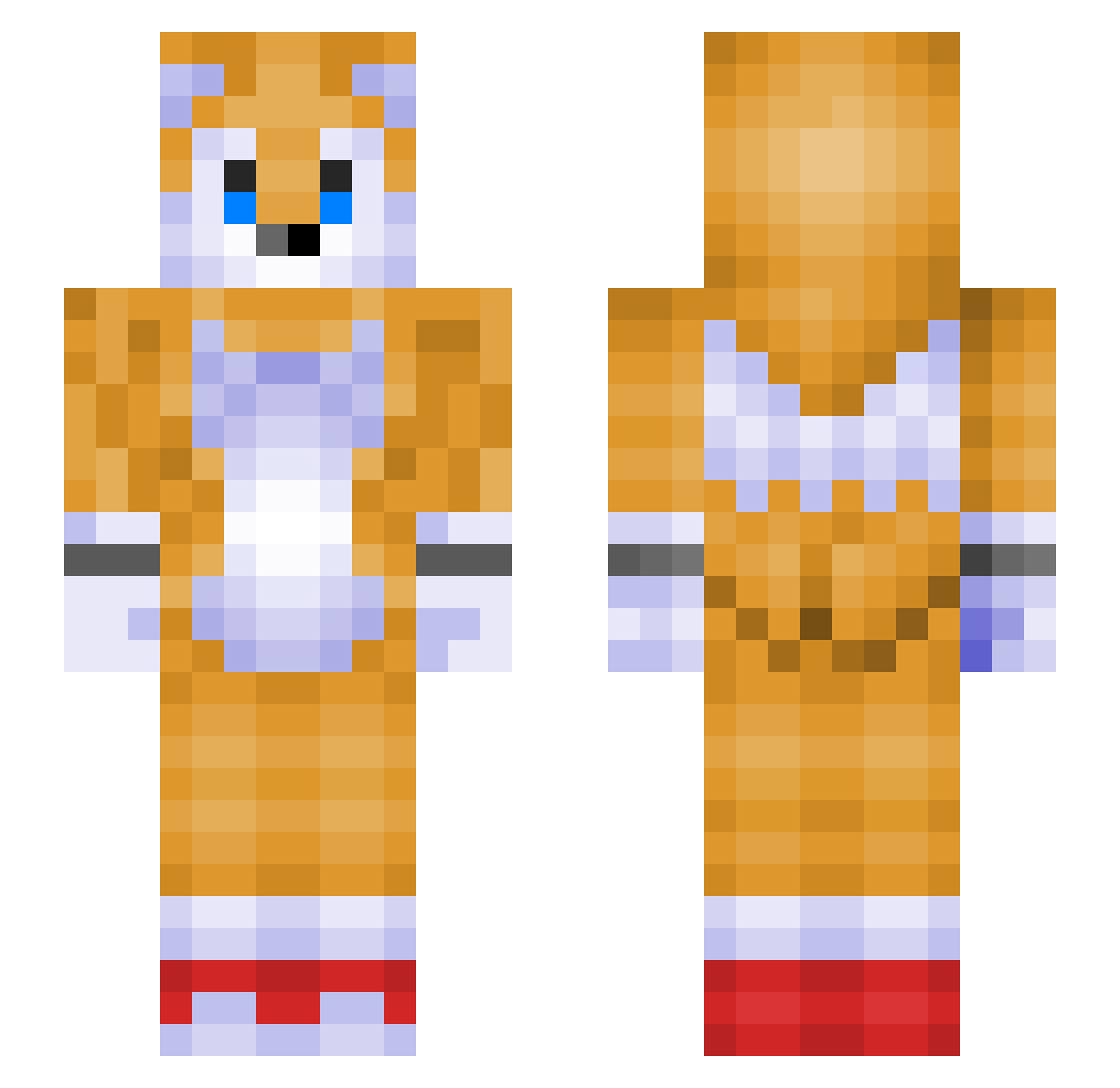 Seveks13 Minecraft skin, front and back view