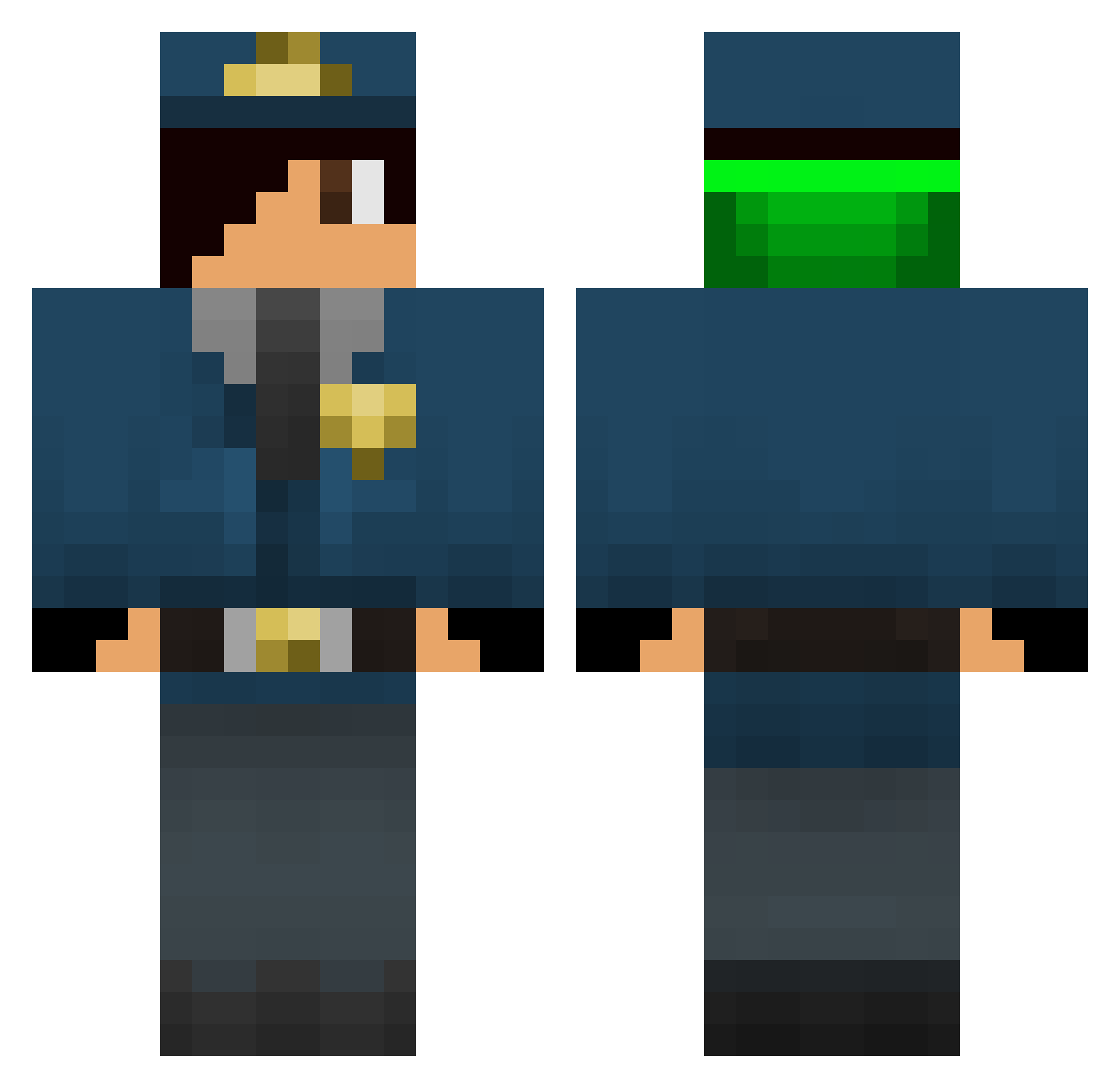 Creepylongbut Minecraft skin, front and back view