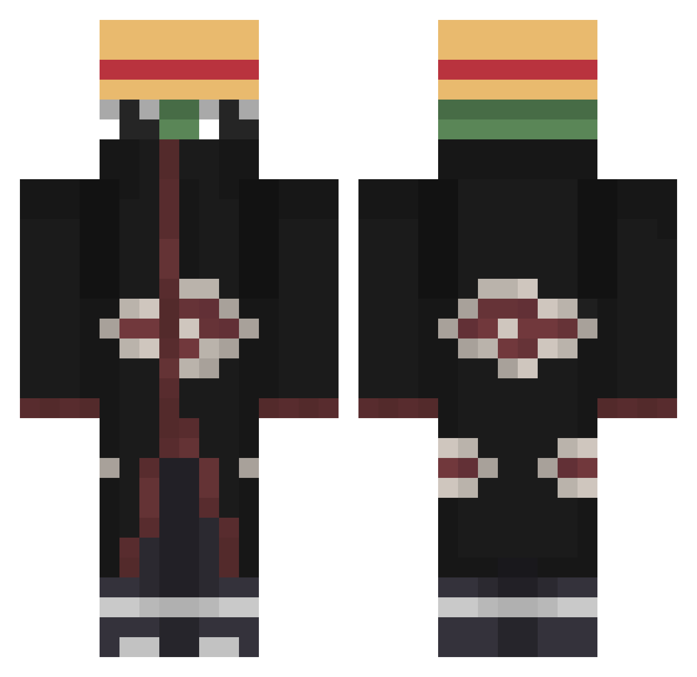 baziow Minecraft skin, front and back view
