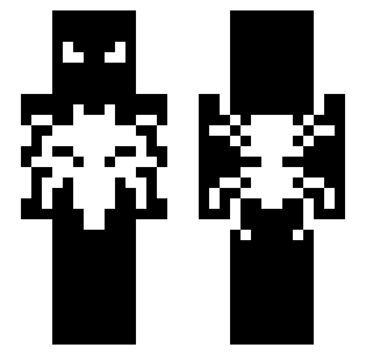 vozp Minecraft skin, front and back view