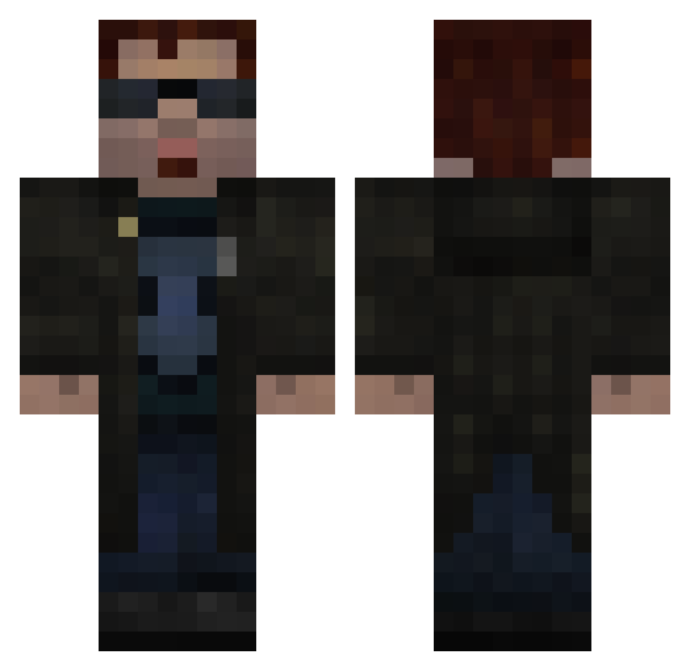 aujafajfe Minecraft skin, front and back view