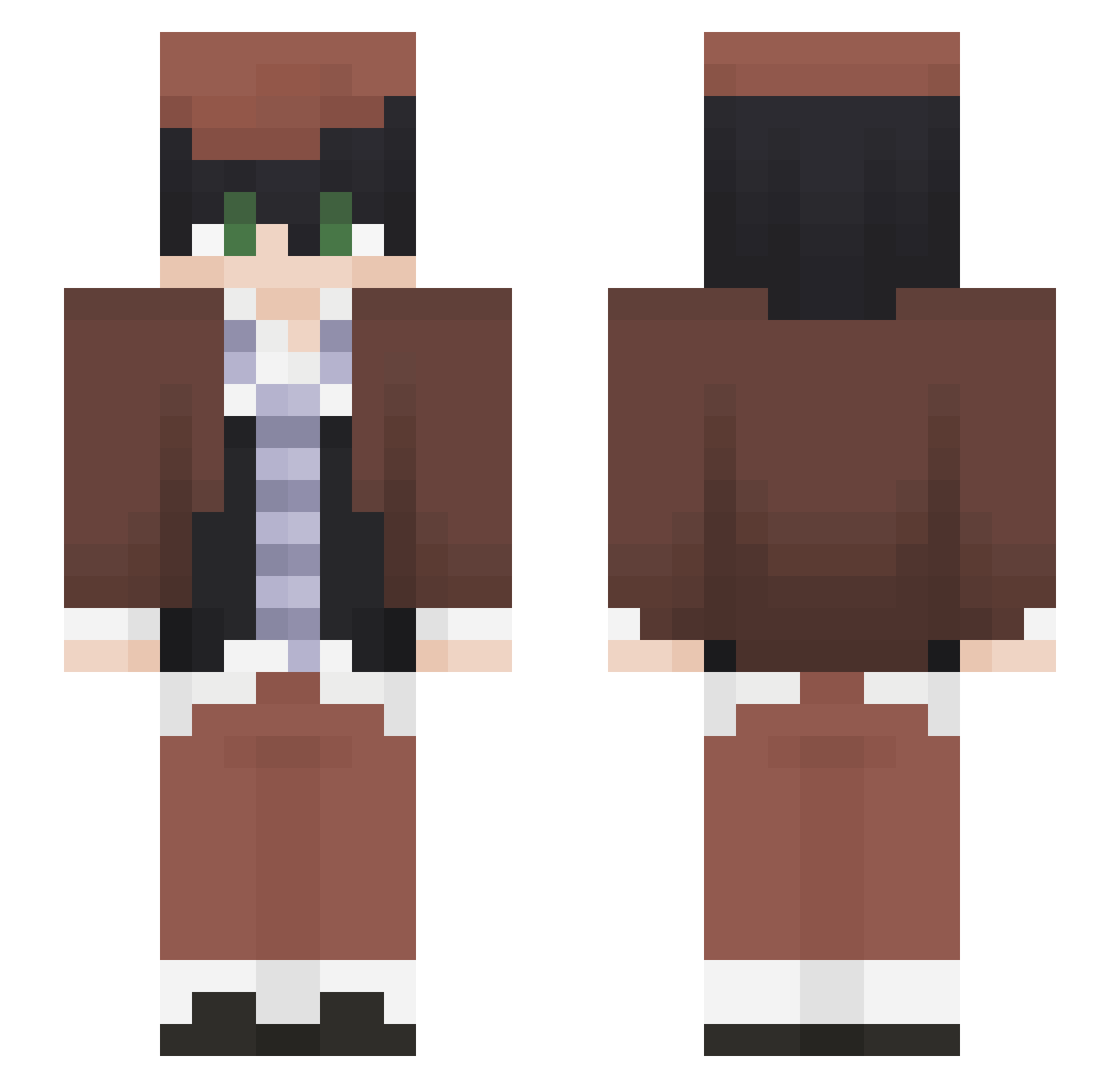 Shau Minecraft skin, front and back view