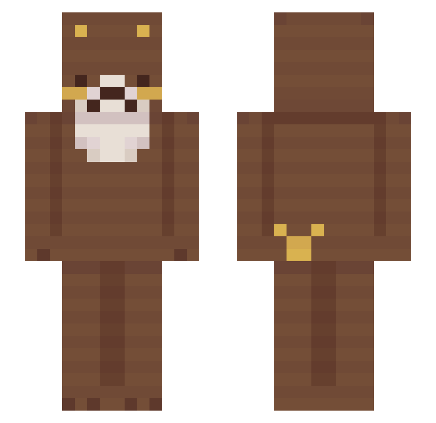 R0USEY Minecraft skin, front and back view