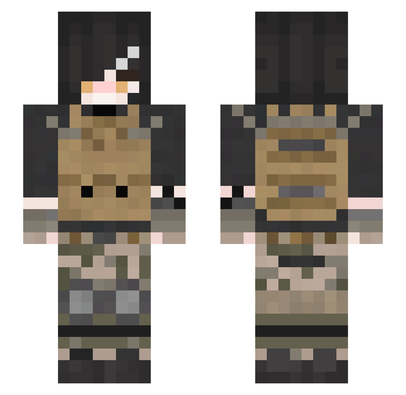 Kayano1131 Minecraft skin, front and back view