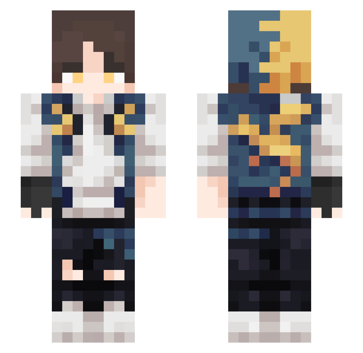 ItzBlackii Minecraft skin, front and back view