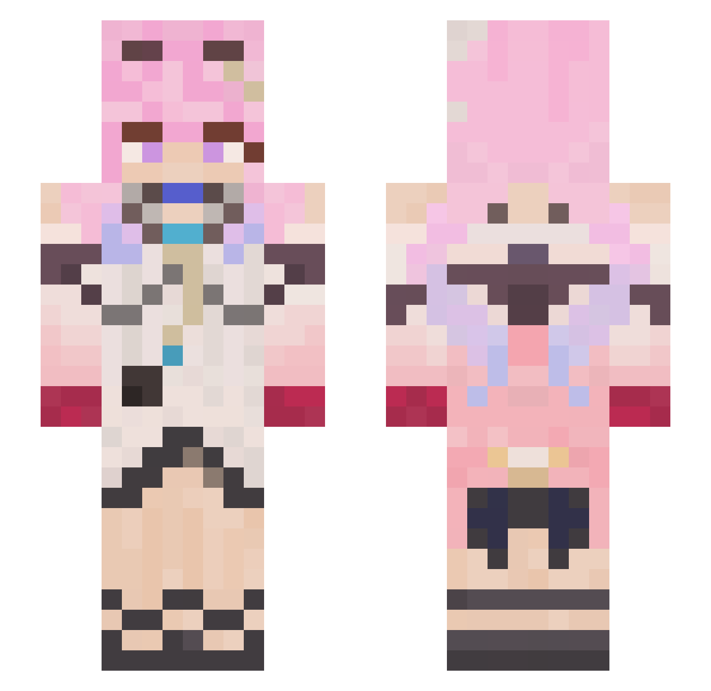 monoooooooooooo Minecraft skin, front and back view