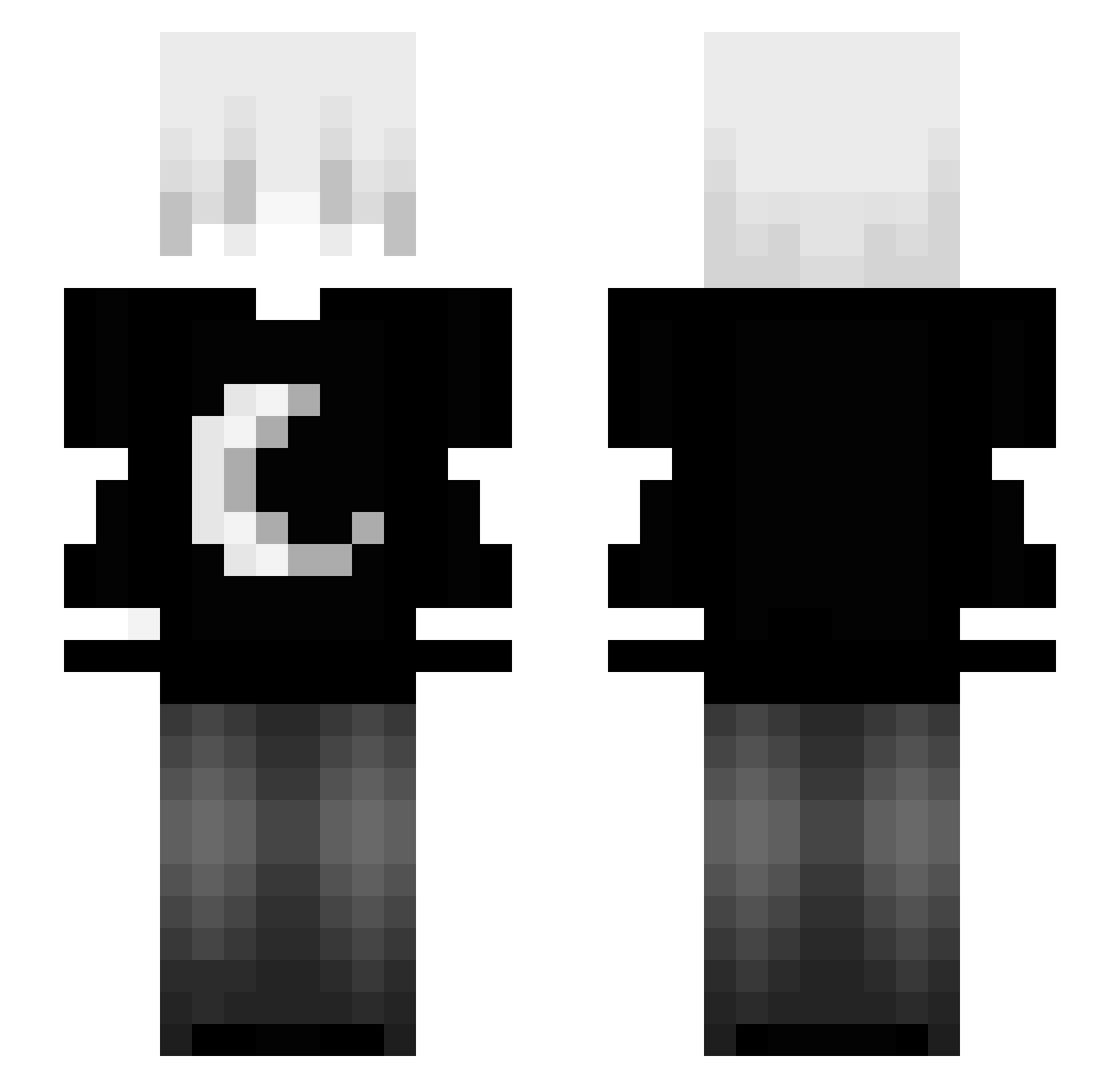 Ran6019 Minecraft skin, front and back view