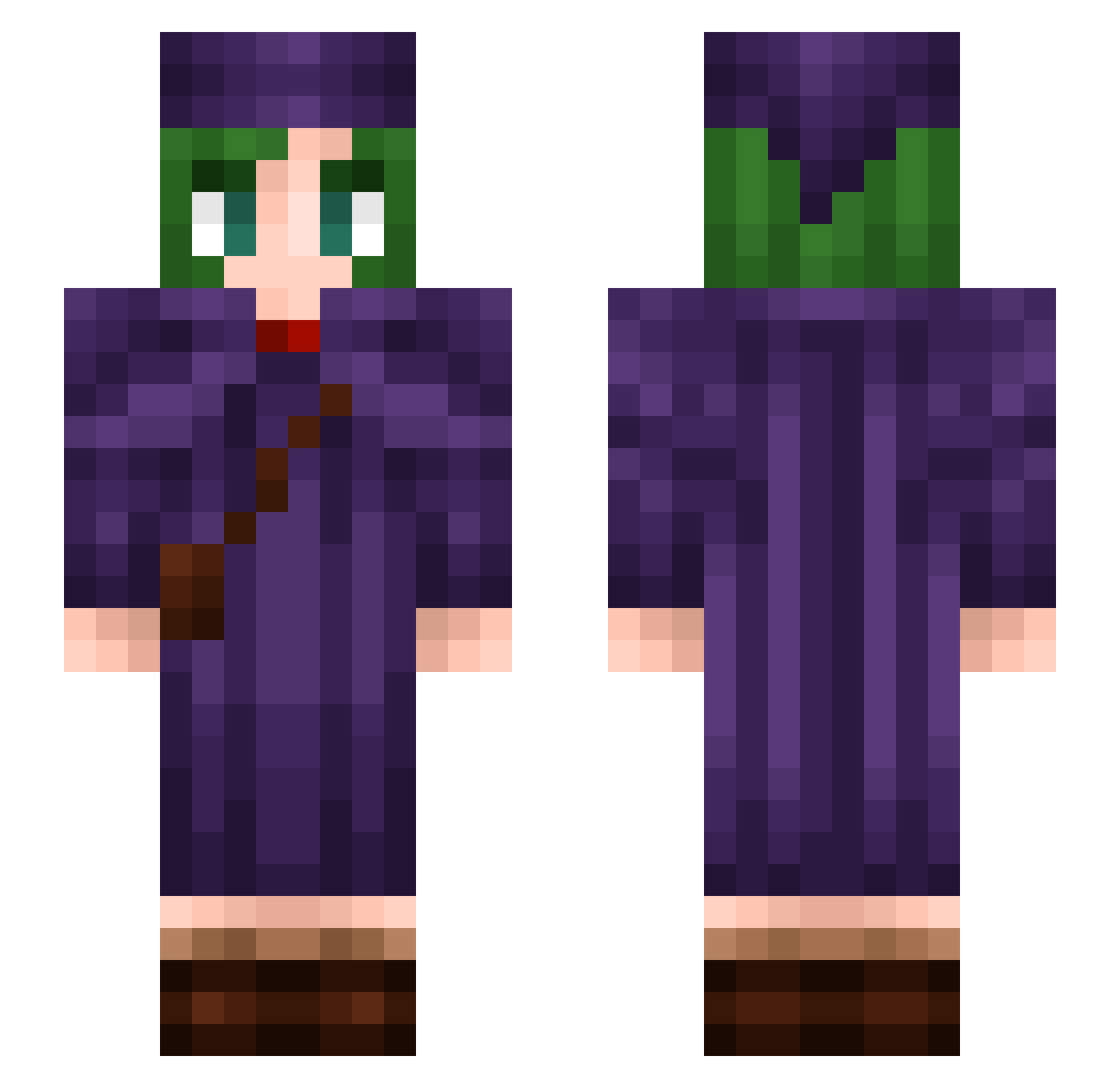 MrPublas Minecraft skin, front and back view