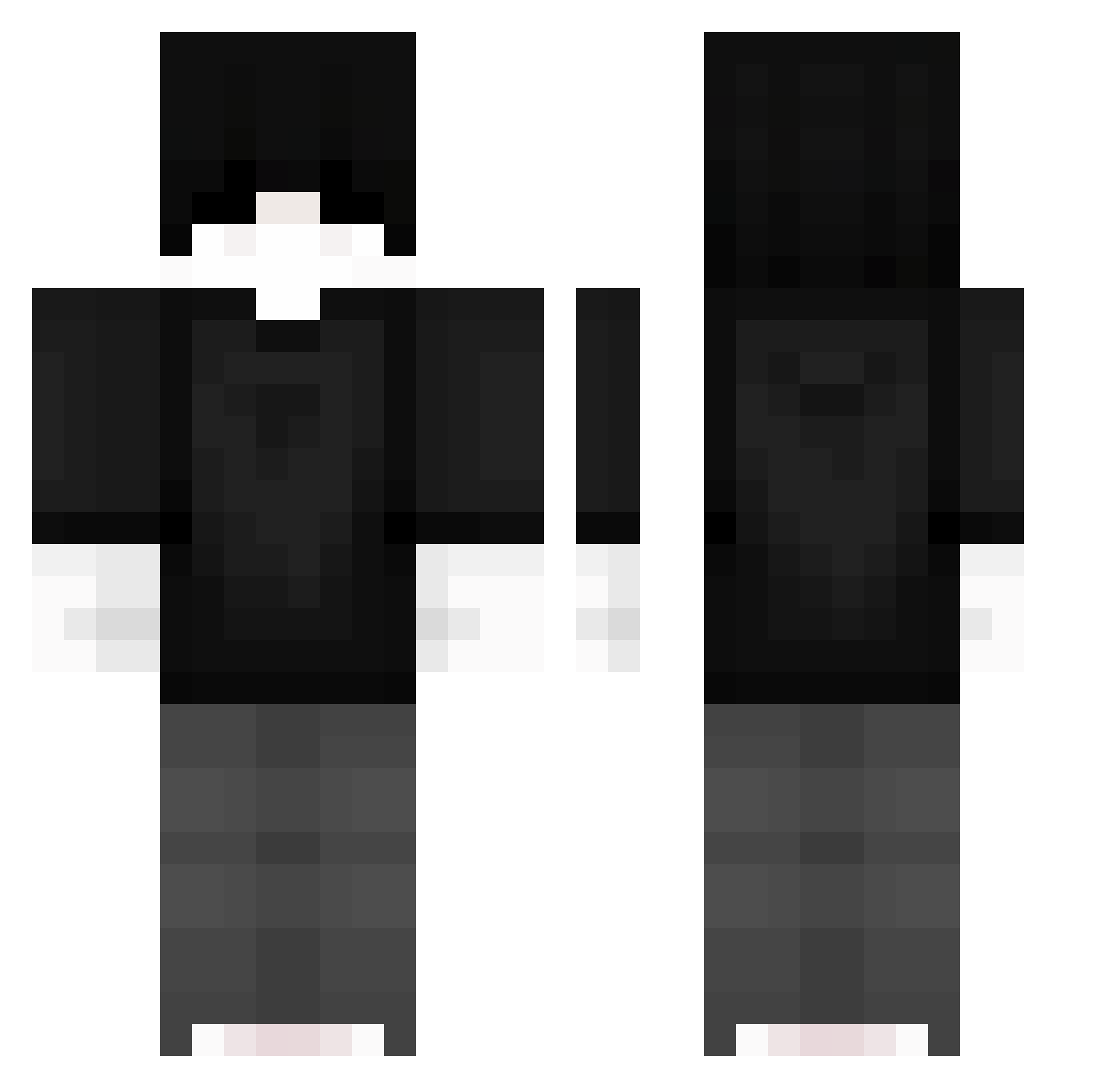 knixwie Minecraft skin, front and back view