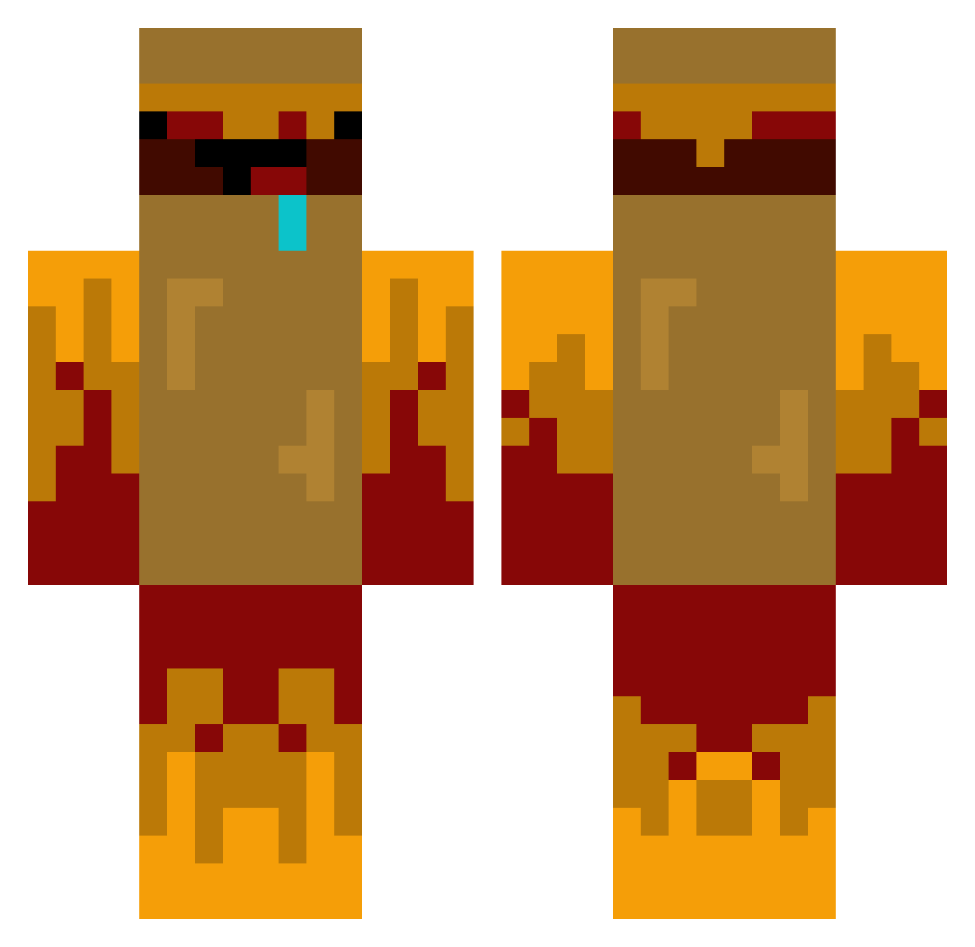 Exo_quartz Minecraft skin, front and back view