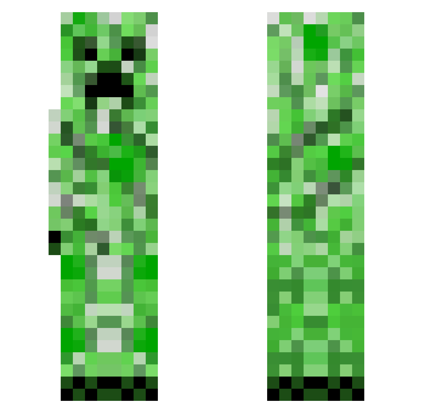 THEMEATINSPECTOR Minecraft skin, front and back view