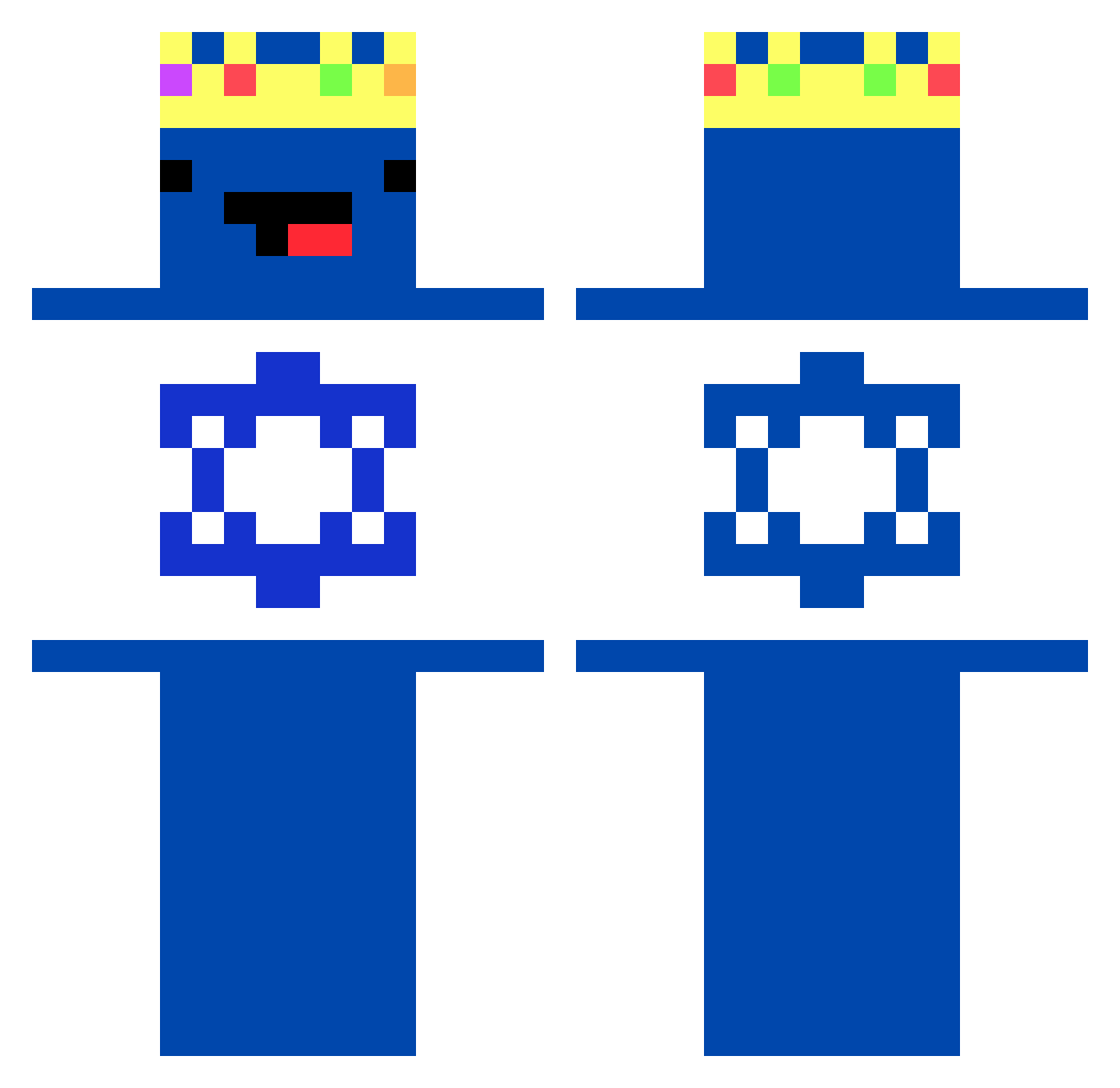 RippedVillager Minecraft skin, front and back view