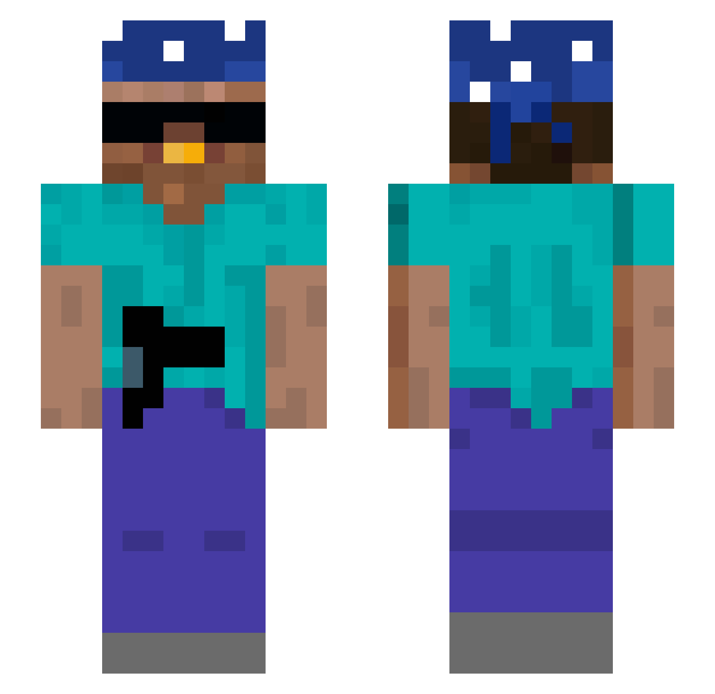 elect Minecraft skin, front and back view