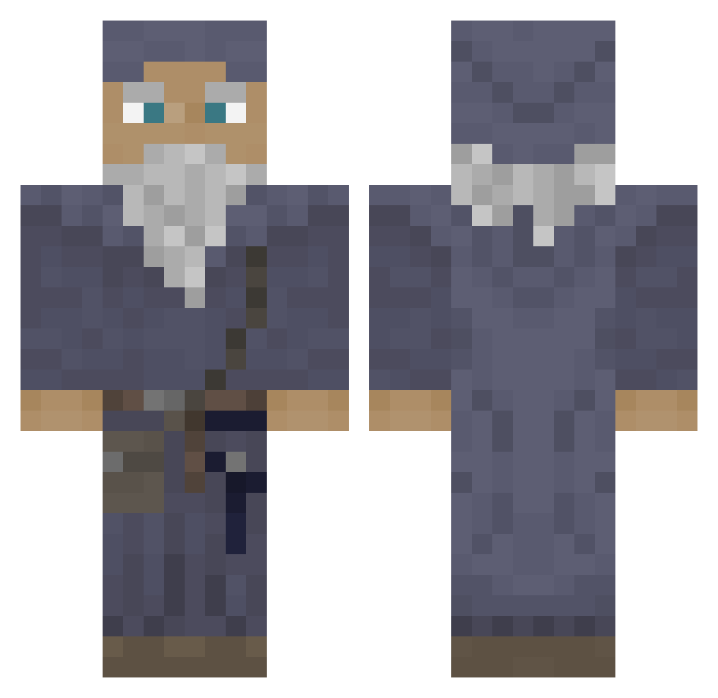 Jakey23 Minecraft skin, front and back view