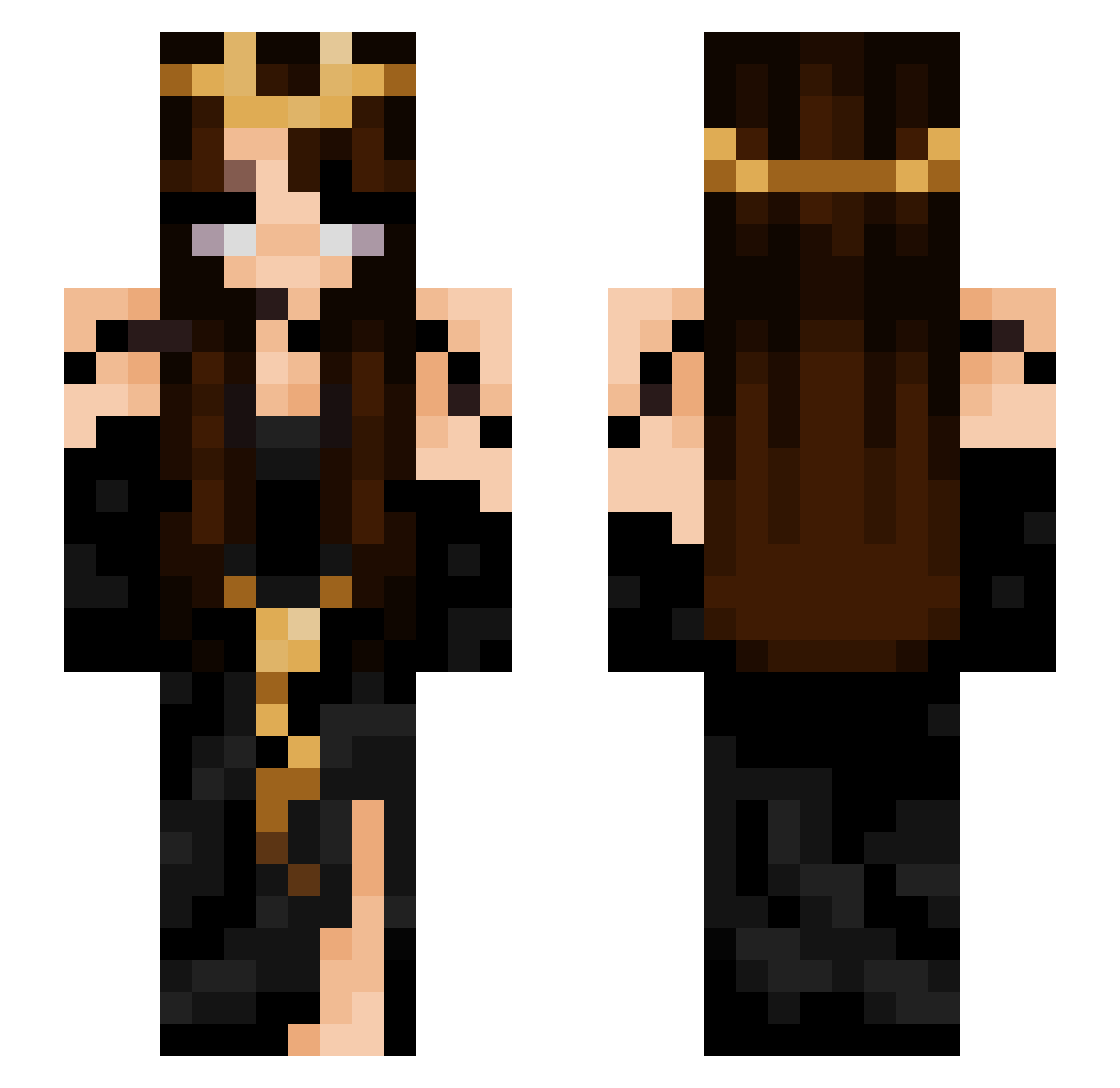 Potato_o7 Minecraft skin, front and back view