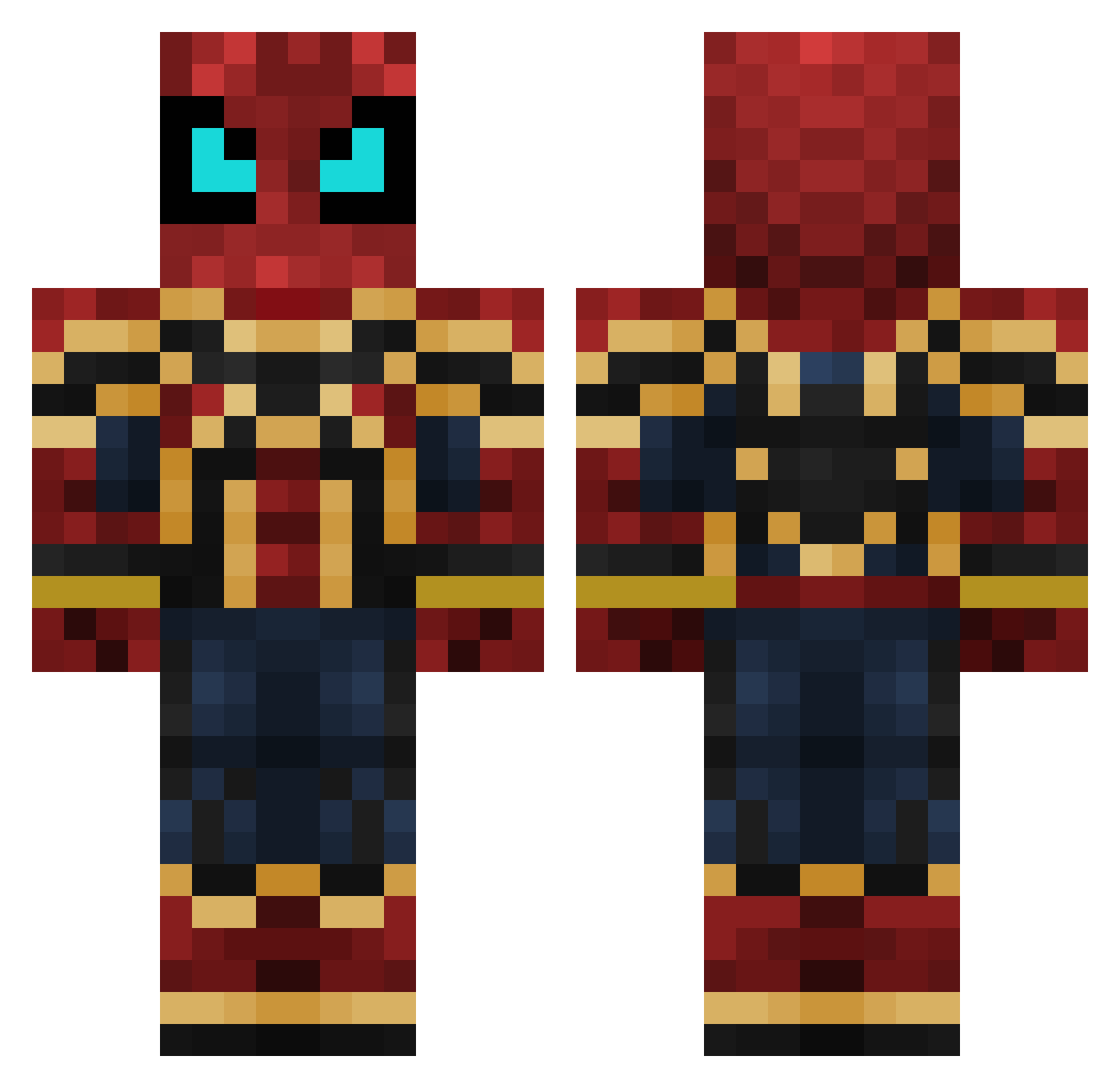 qp8e Minecraft skin, front and back view