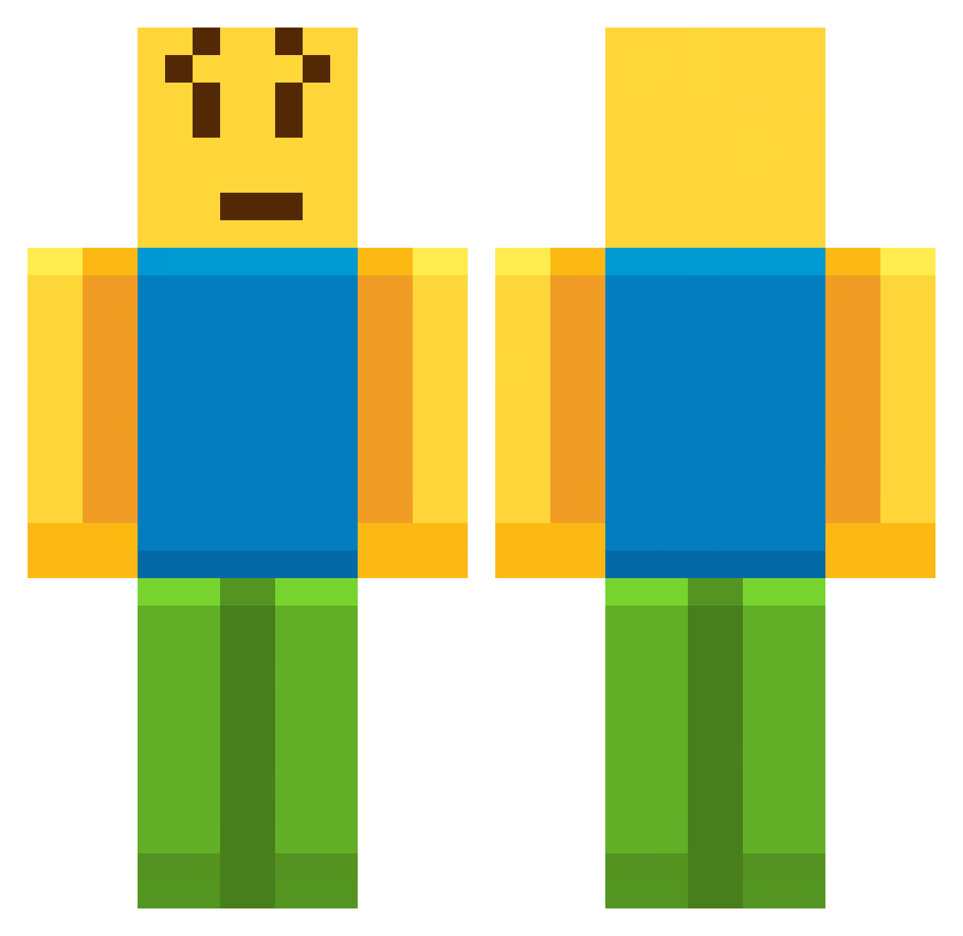 rainbowie_ Minecraft skin, front and back view
