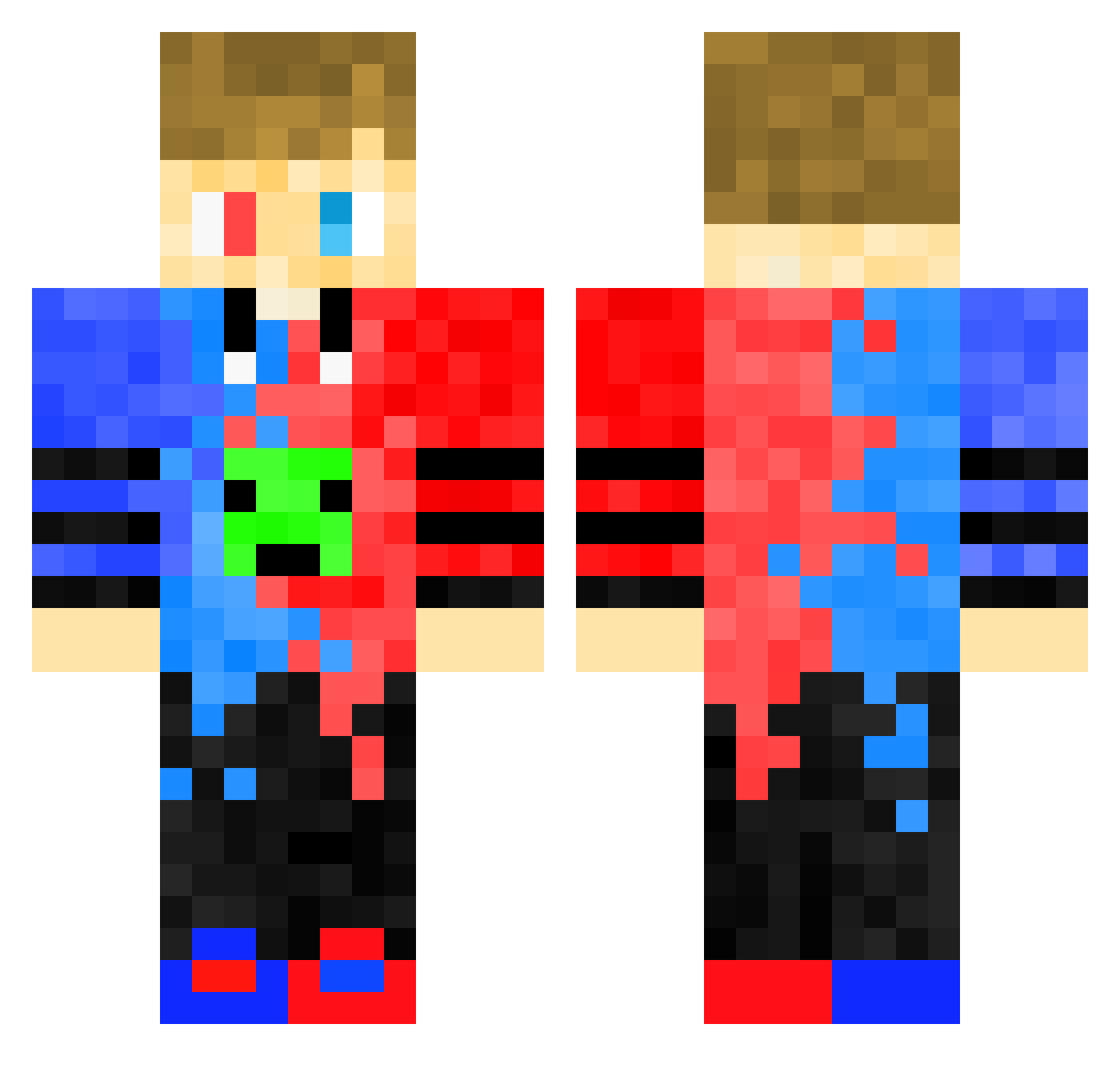 ZenecgyOG Minecraft skin, front and back view