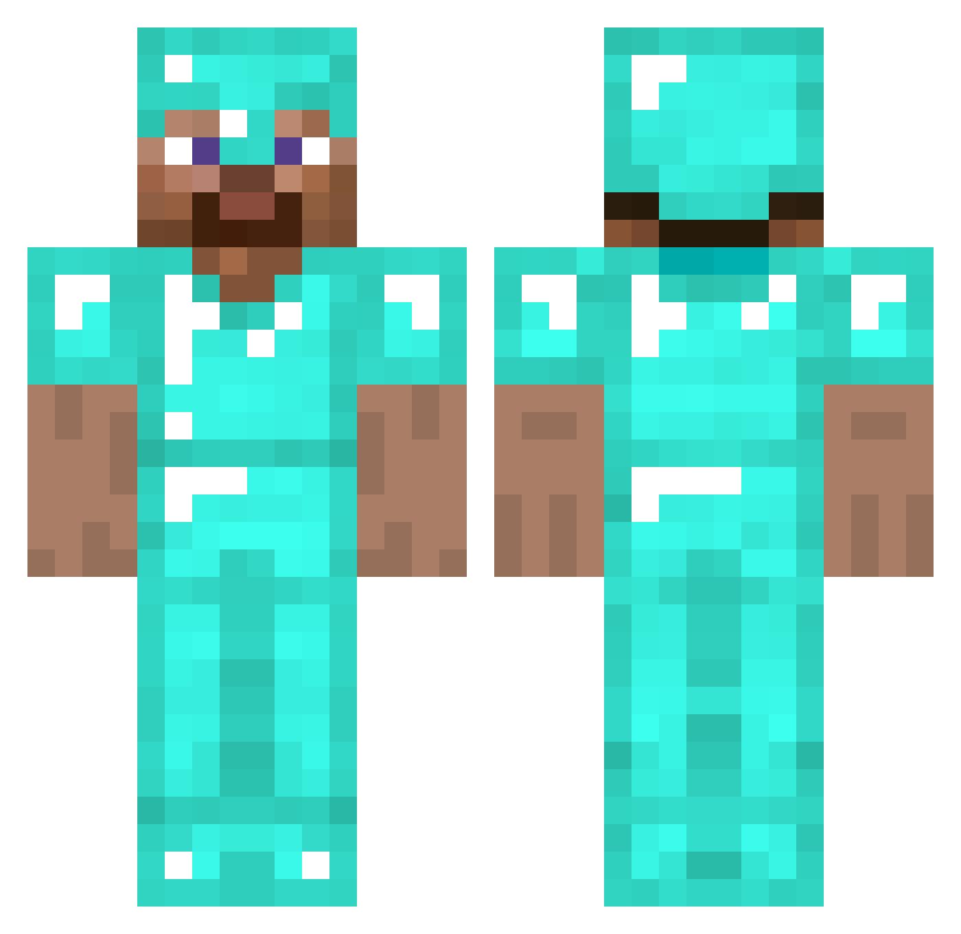 mmdtm Minecraft skin, front and back view