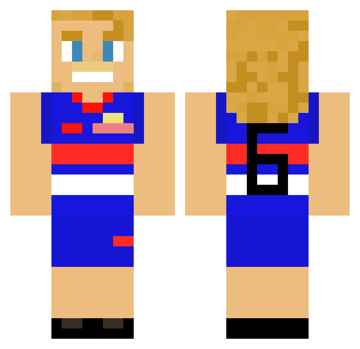 Wingy5 Minecraft skin, front and back view