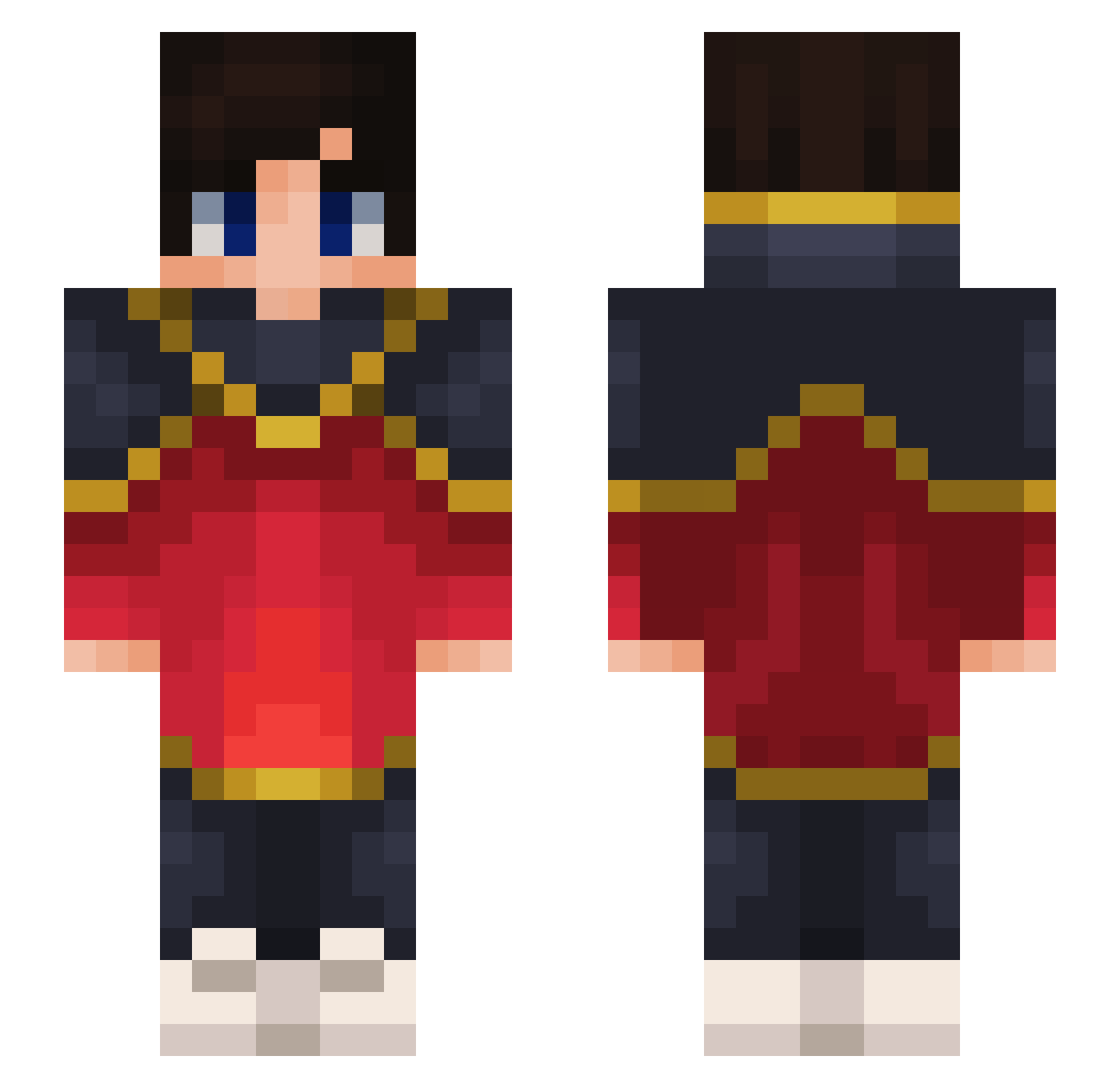 Huahui Minecraft skin, front and back view