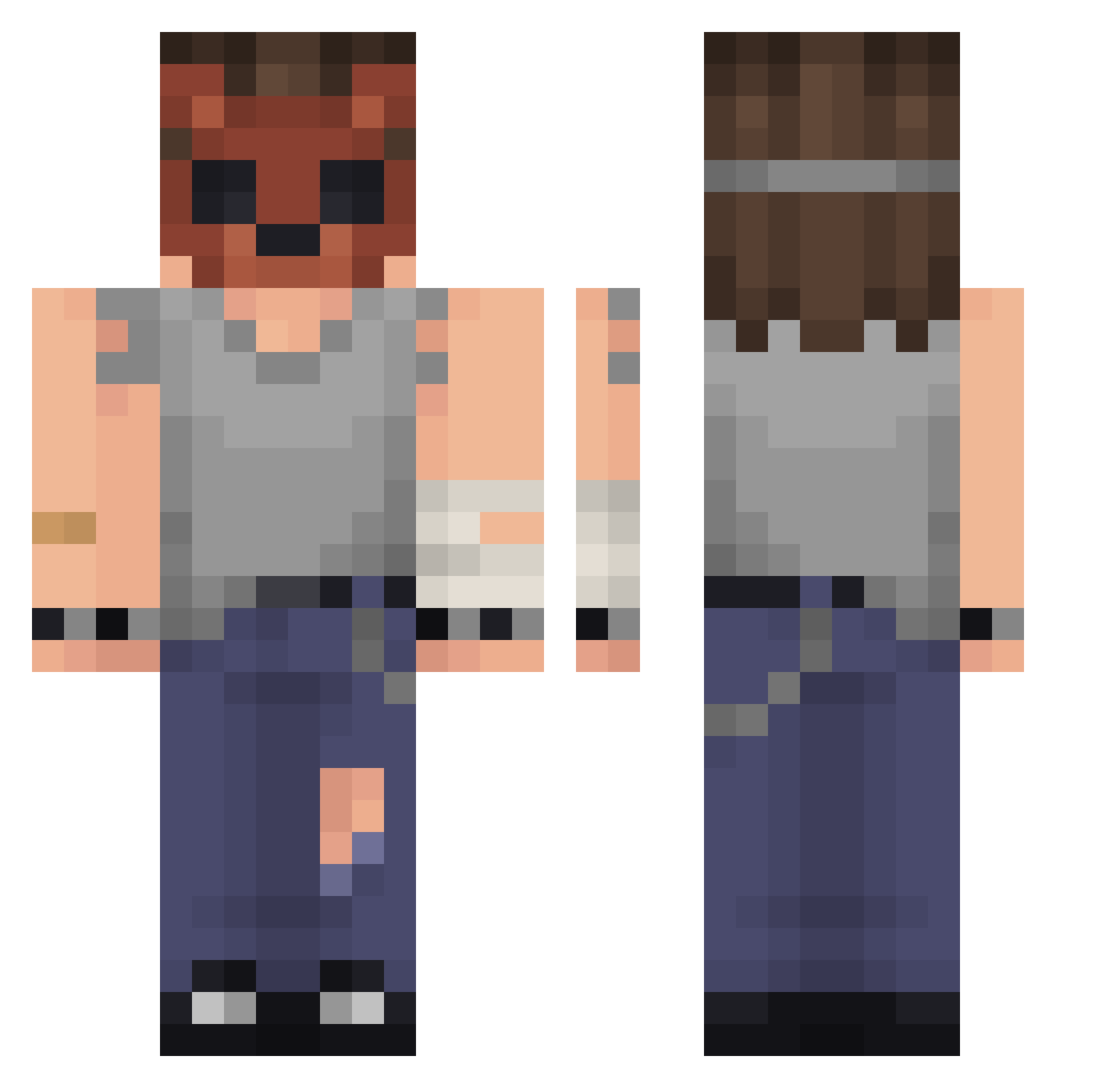 JonathanDeidad Minecraft skin, front and back view