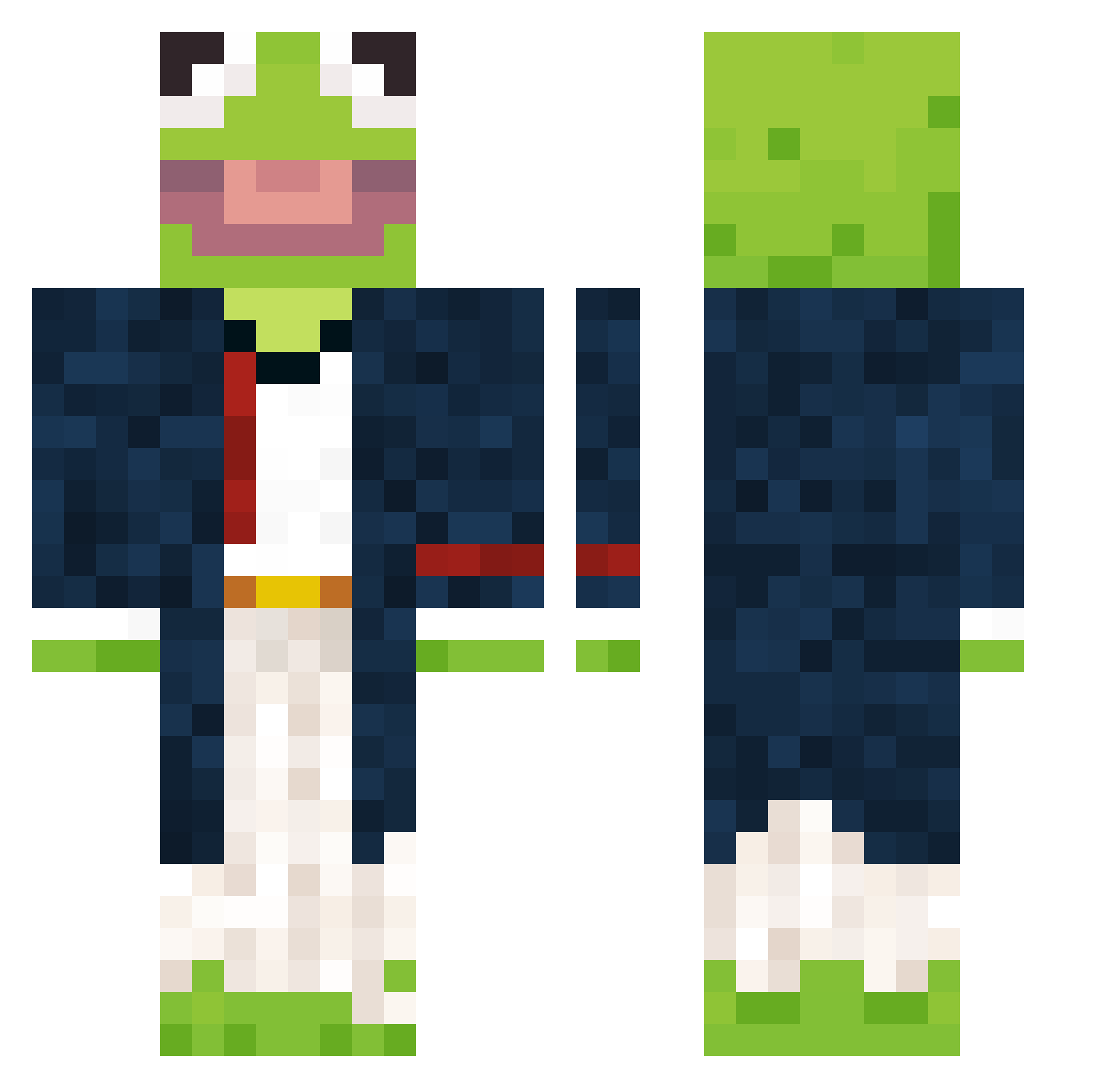 HoffmanLegends Minecraft skin, front and back view