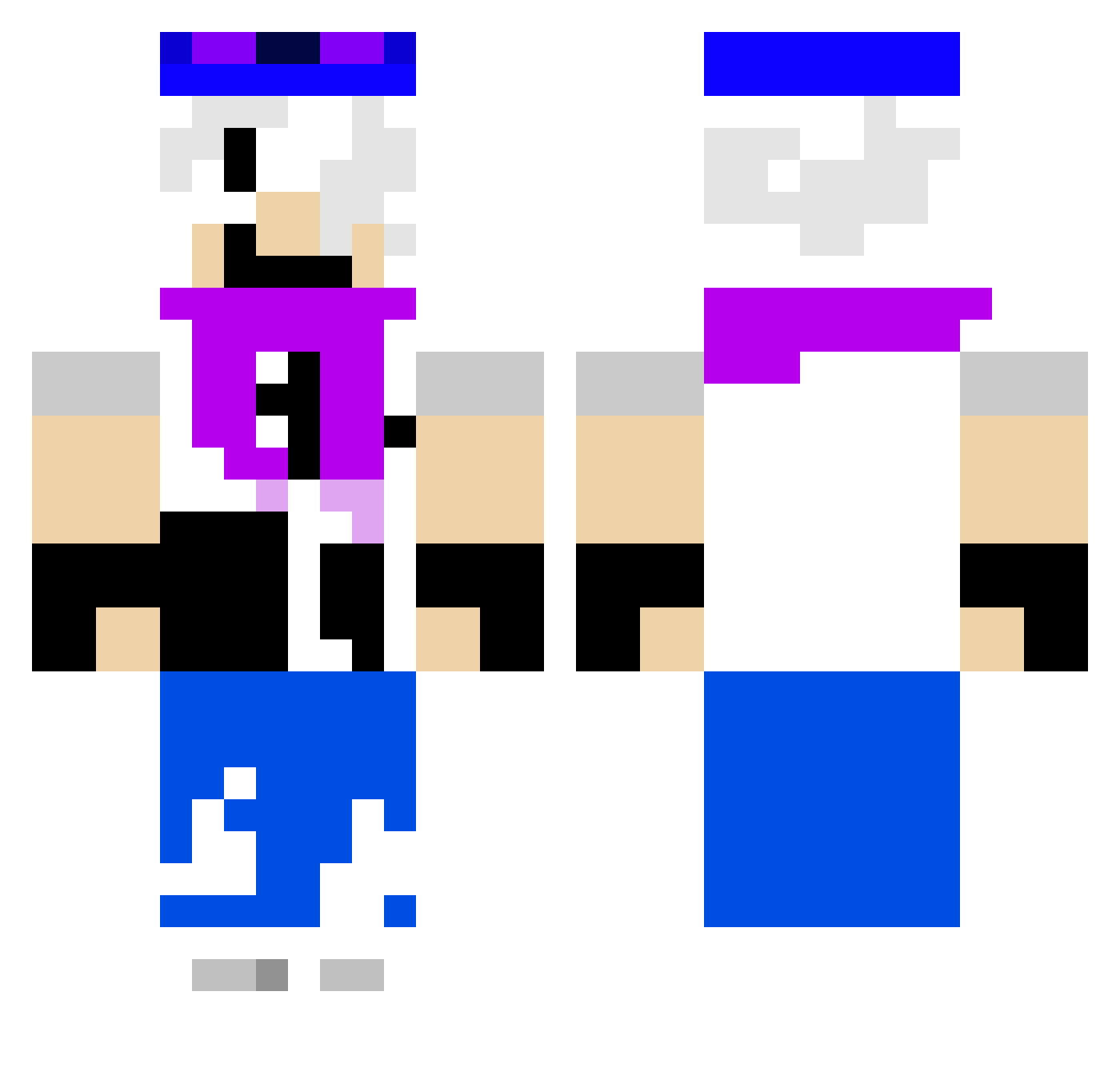 Pokerface192 Minecraft skin, front and back view