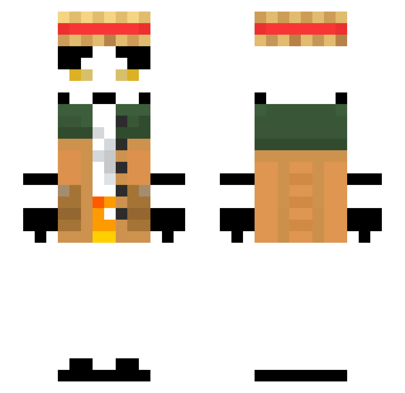 ykvn Minecraft skin, front and back view