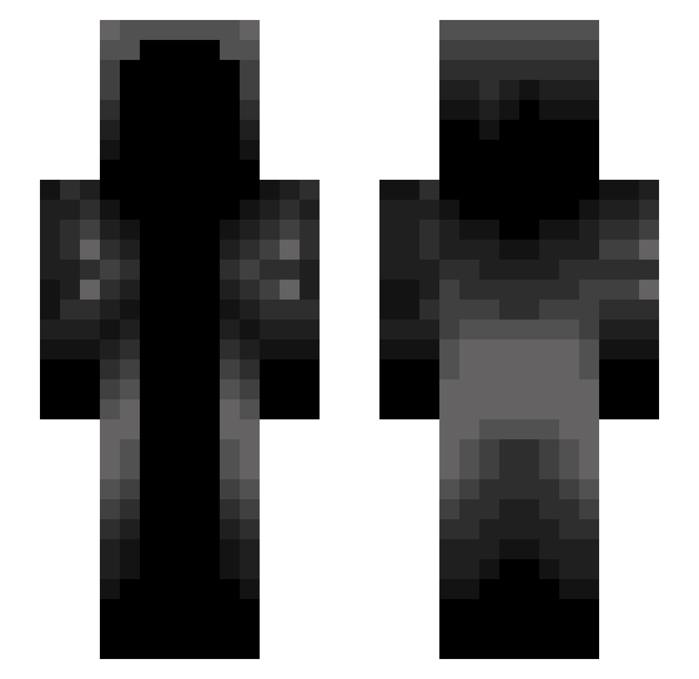 Ank2 Minecraft skin, front and back view