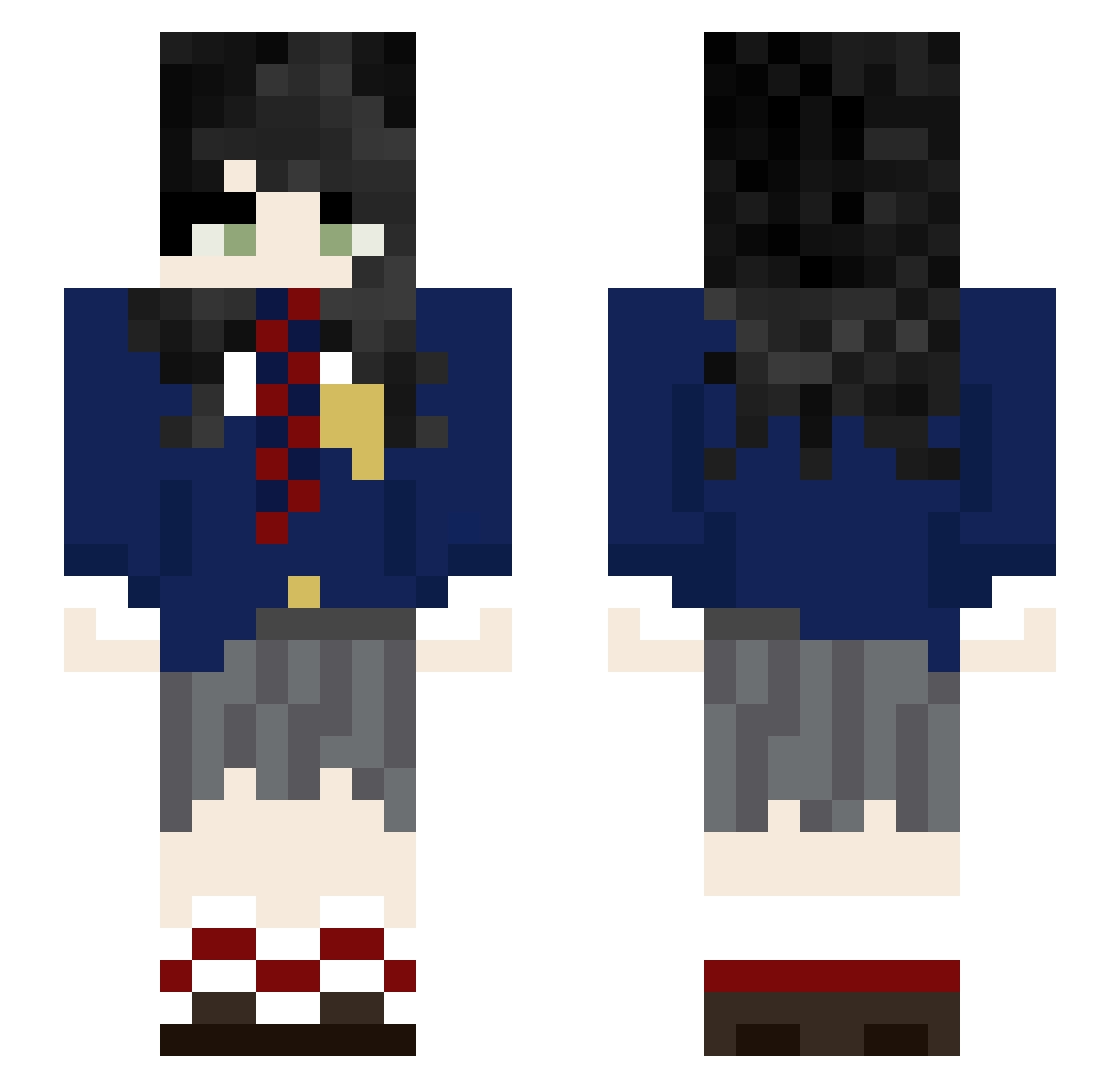 MozaicRole Minecraft skin, front and back view