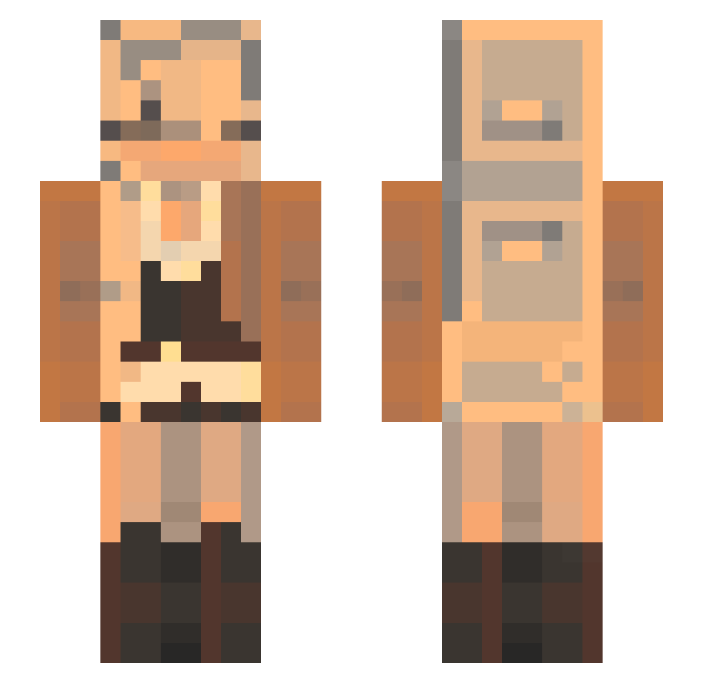 gmei Minecraft skin, front and back view