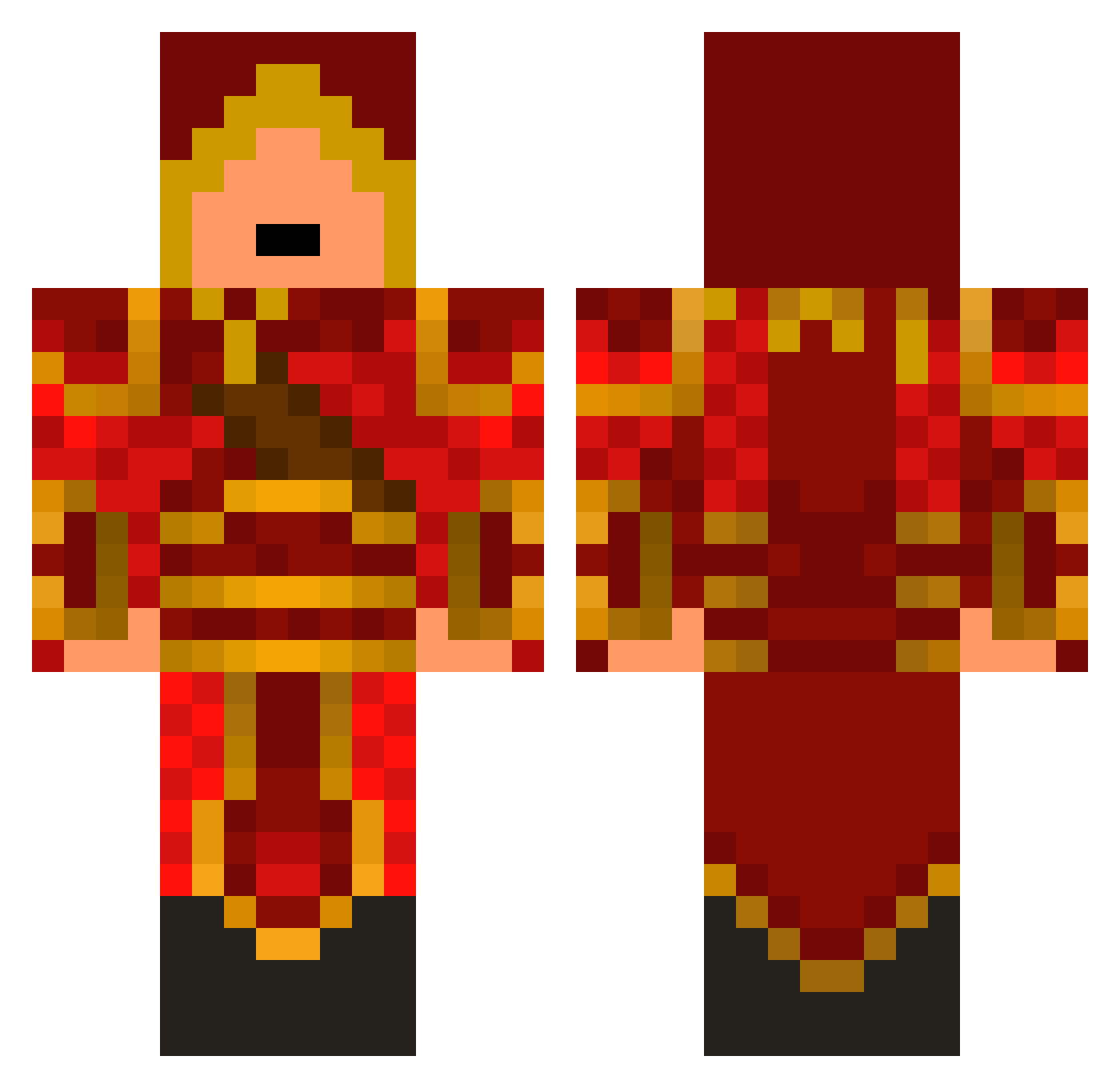 sauropods Minecraft skin, front and back view