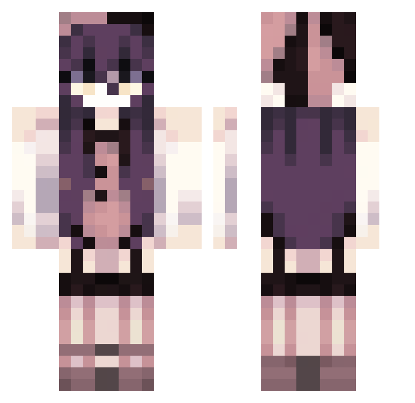 FafaVilli Minecraft skin, front and back view