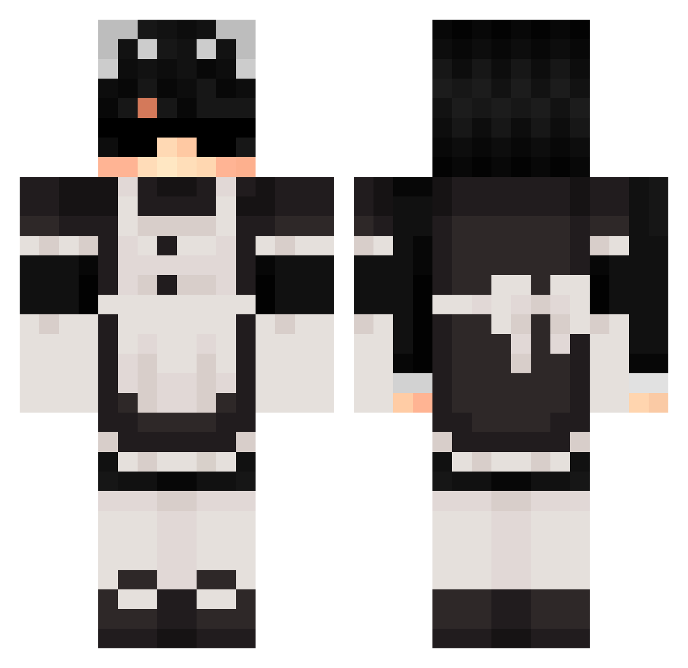 EnderFlame Minecraft skin, front and back view