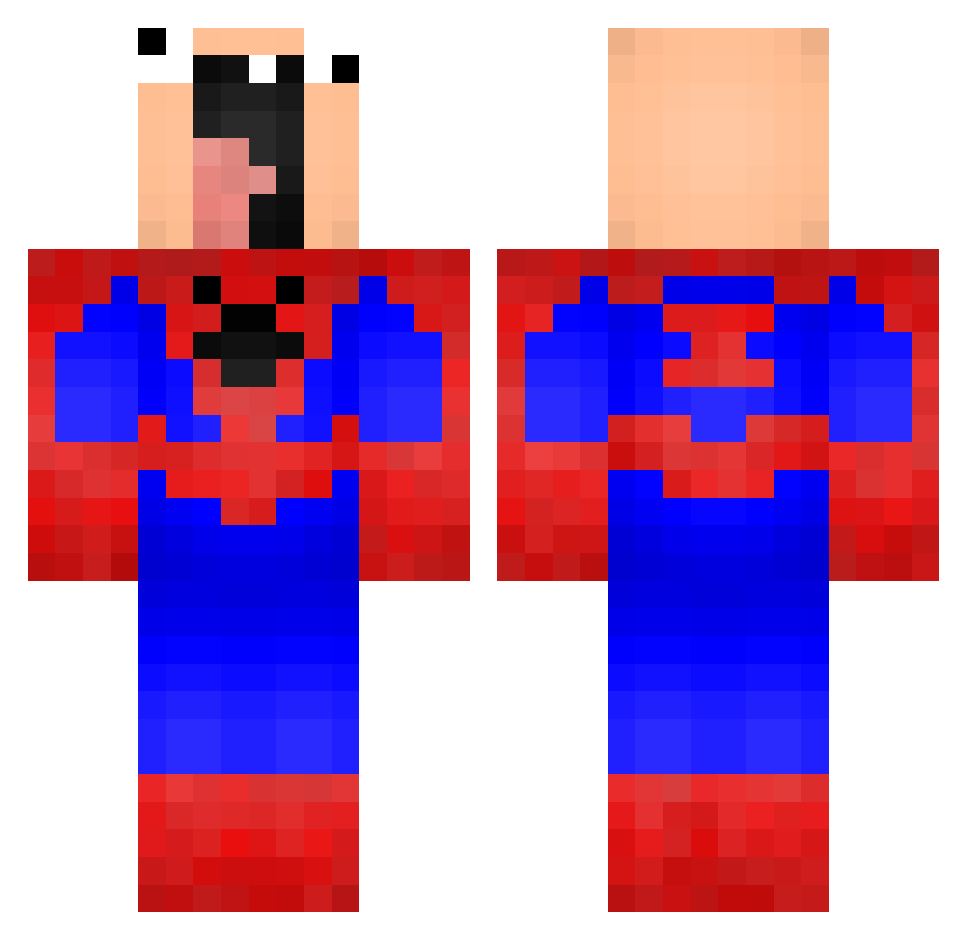 valsesn Minecraft skin, front and back view
