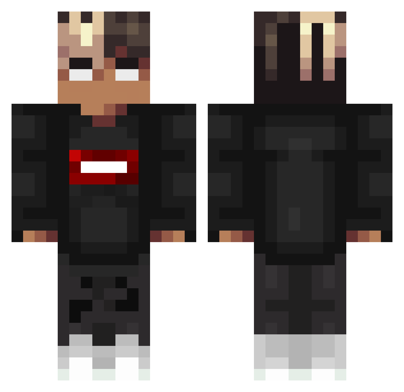 blanger Minecraft skin, front and back view