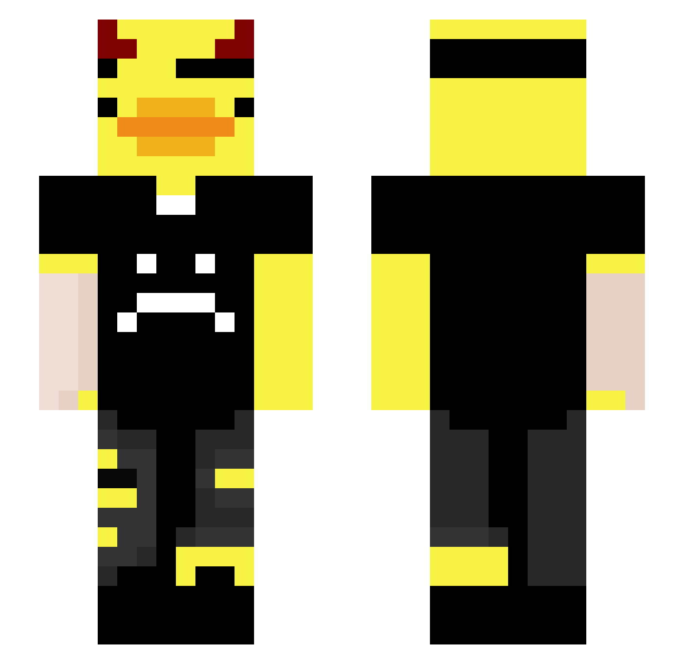 kaiyesh Minecraft skin, front and back view