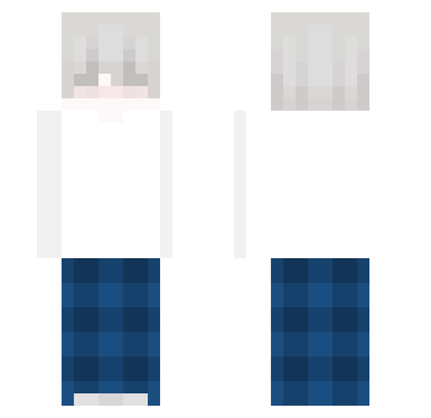 lowcaDziewczynek Minecraft skin, front and back view