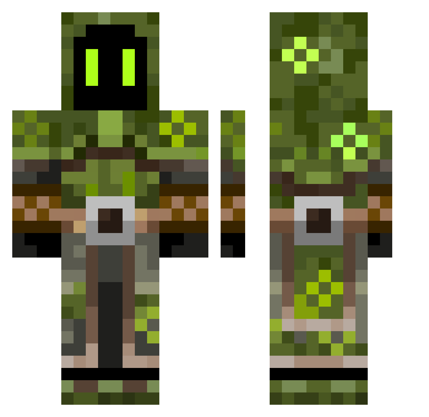 Geowarrior12 Minecraft skin, front and back view