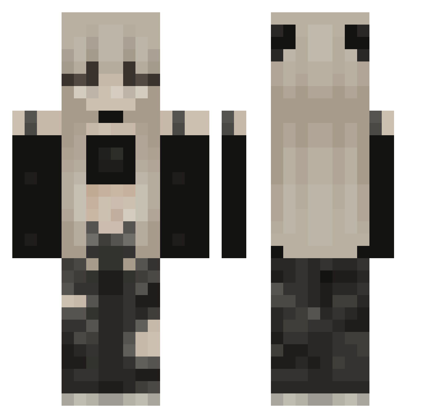 RaucheGut Minecraft skin, front and back view