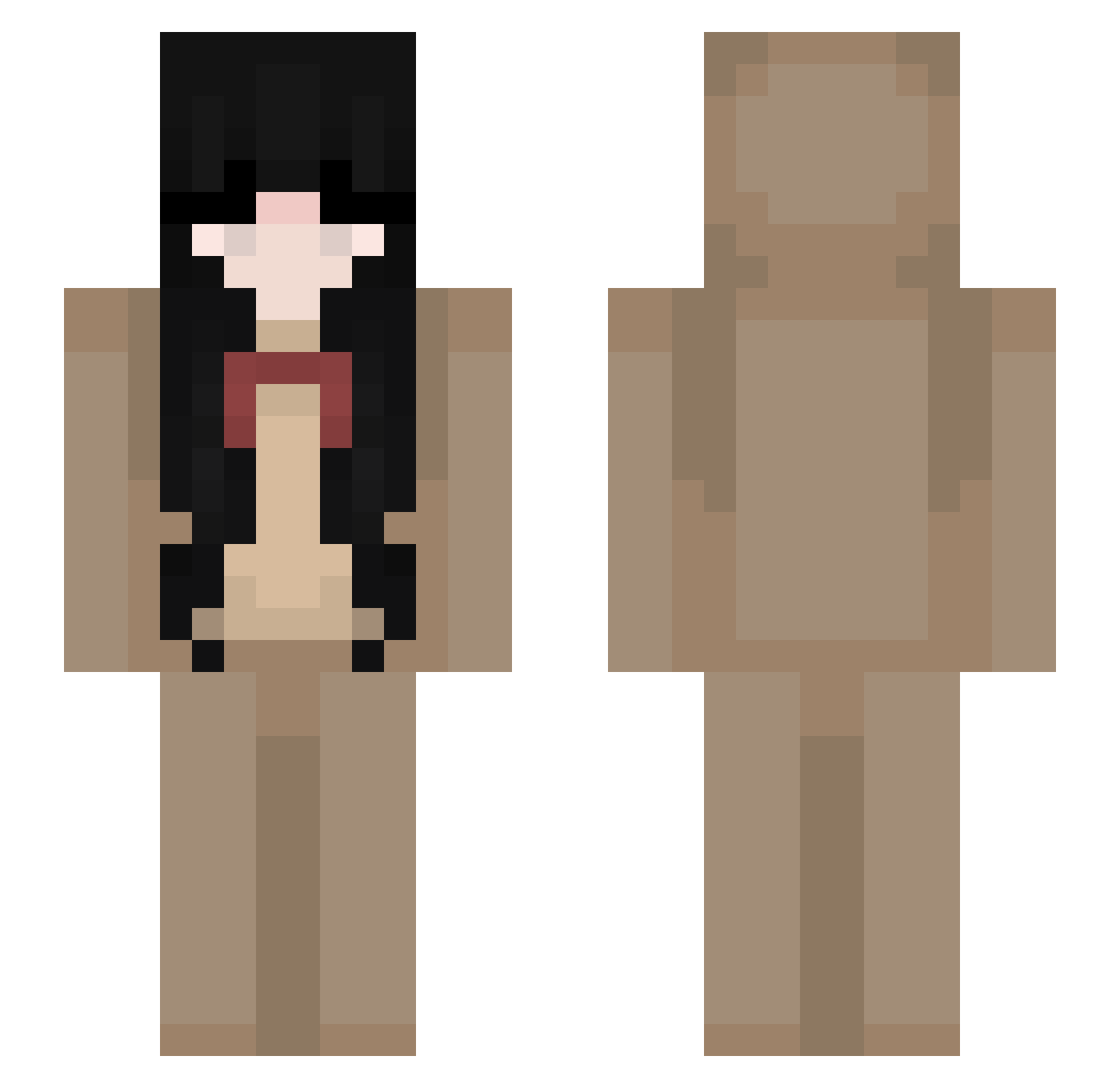 Thaw Minecraft skin, front and back view
