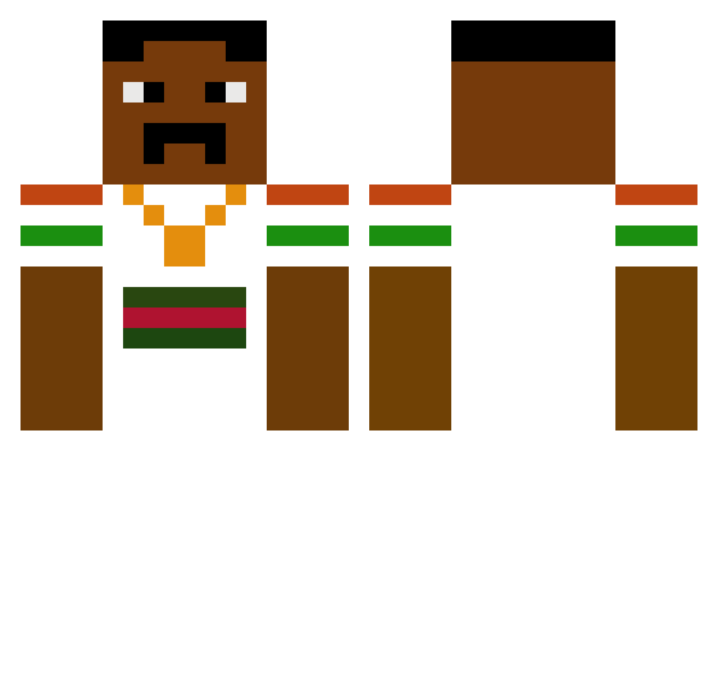 Kr4KenMC Minecraft skin, front and back view