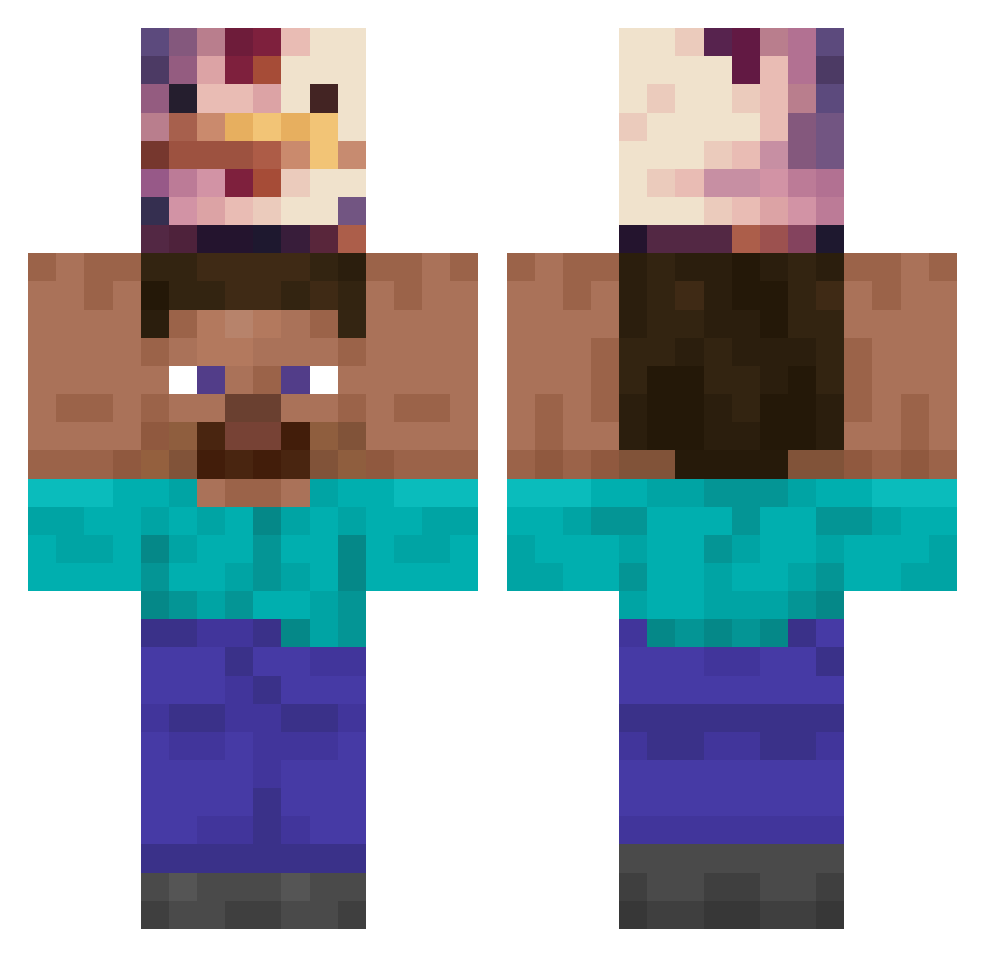 DiidGames Minecraft skin, front and back view