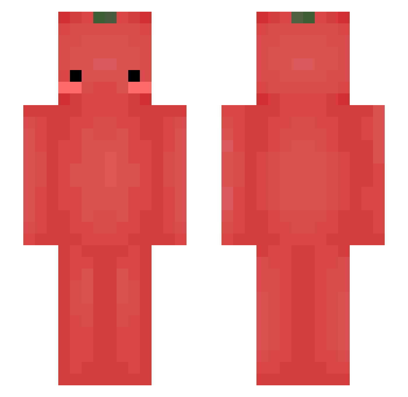 Hypered Minecraft skin, front and back view