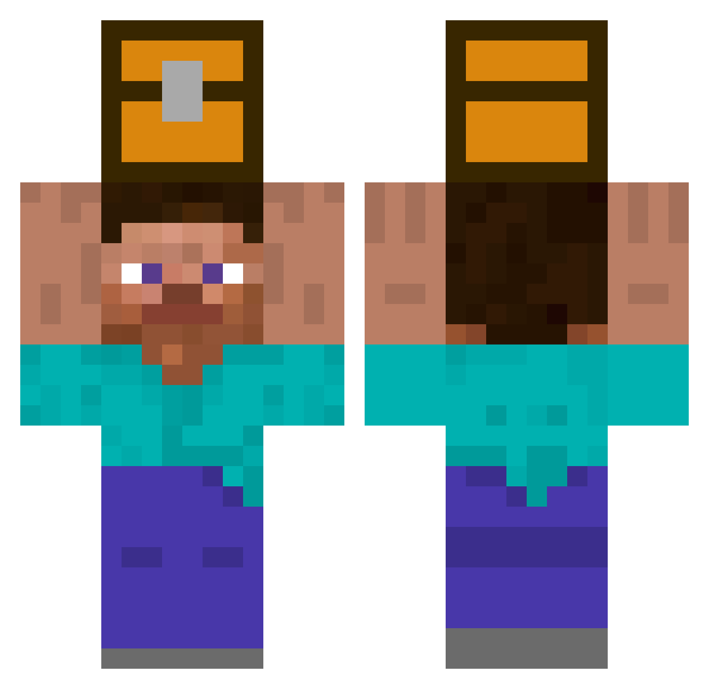 Jegeroscar Minecraft skin, front and back view