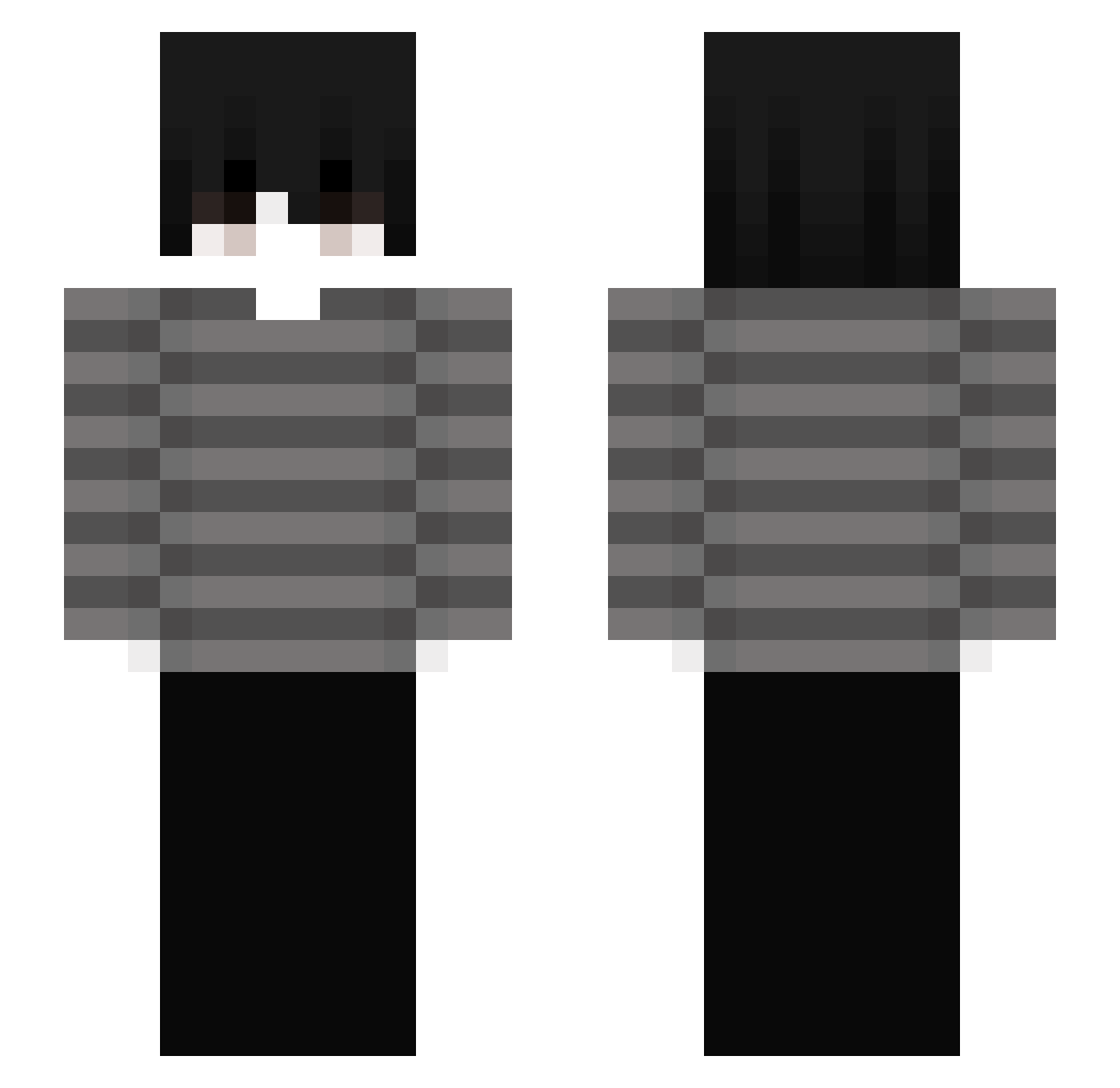 Saikimi Minecraft skin, front and back view