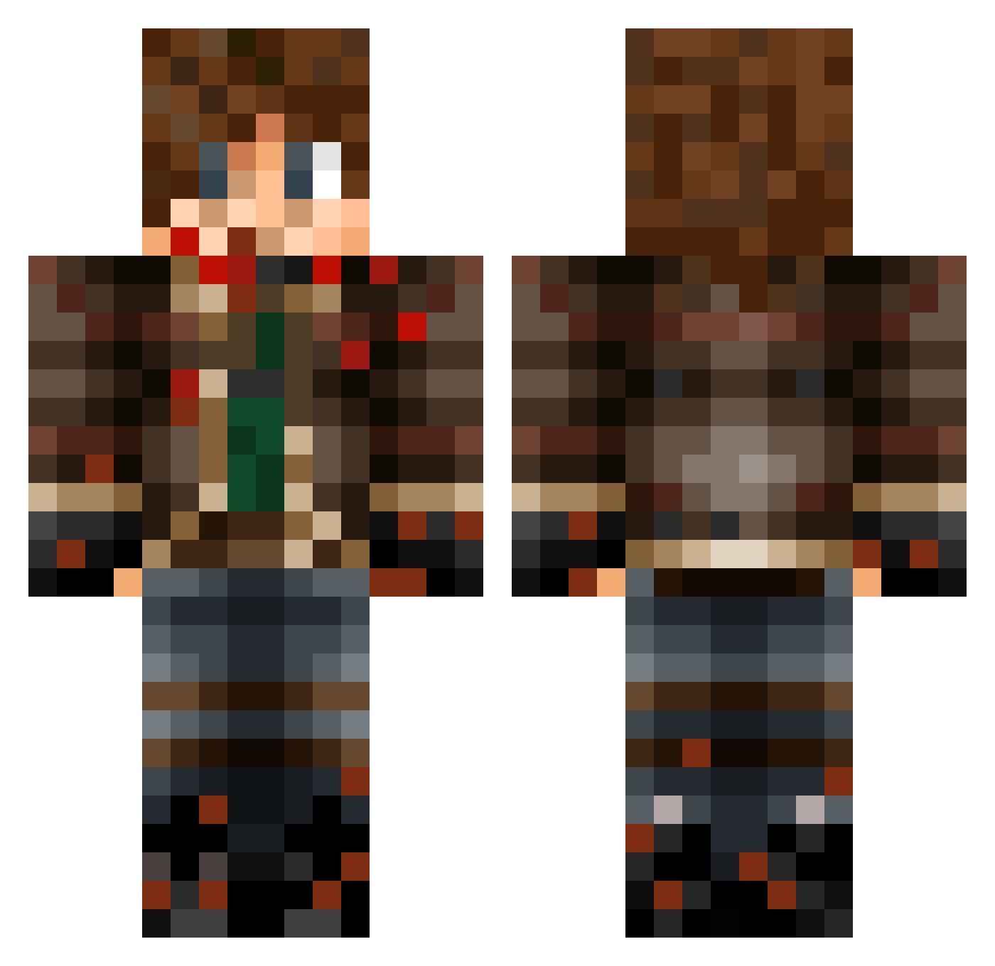 wasps4sheets Minecraft skin, front and back view
