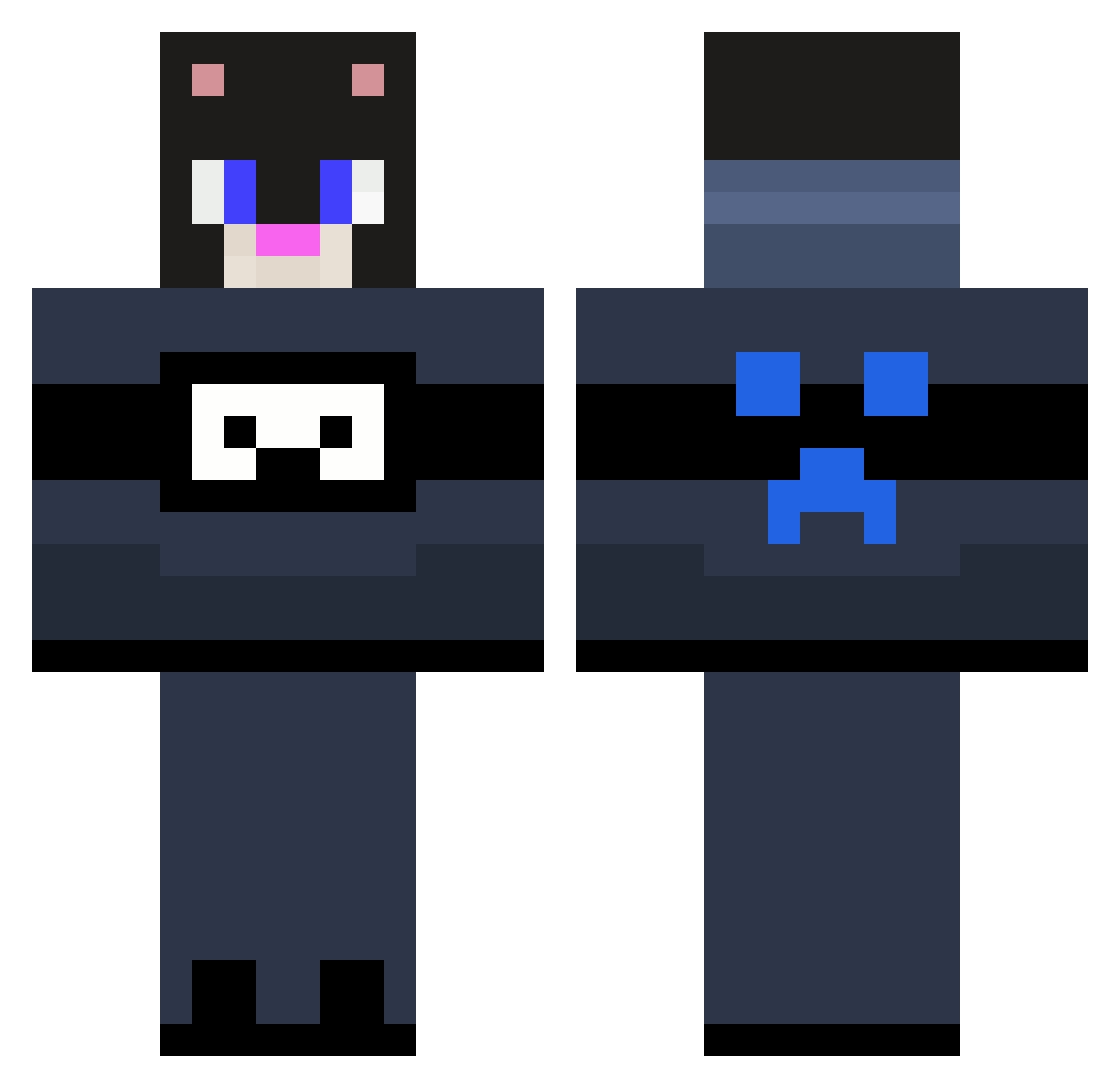 Procatmeow Minecraft skin, front and back view